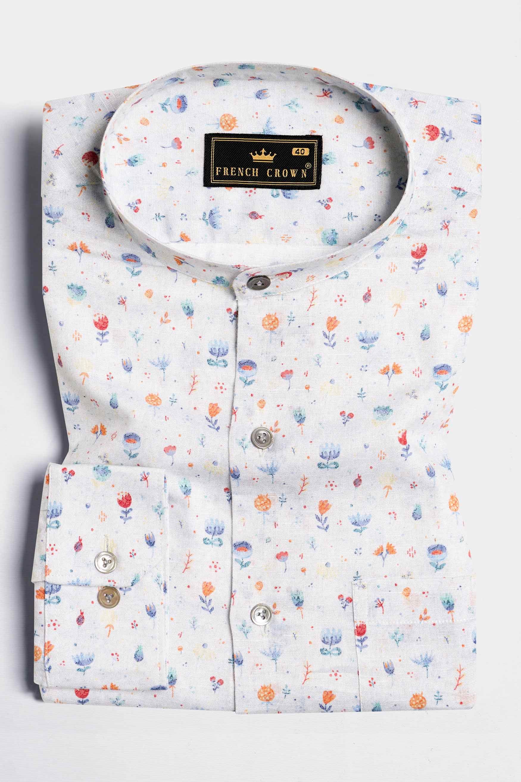 Bright White with Spindle Blue Multicolour Floral Printed Luxurious Linen Shirt 11570-M-GRY-38, 11570-M-GRY-H-38, 11570-M-GRY-39, 11570-M-GRY-H-39, 11570-M-GRY-40, 11570-M-GRY-H-40, 11570-M-GRY-42, 11570-M-GRY-H-42, 11570-M-GRY-44, 11570-M-GRY-H-44, 11570-M-GRY-46, 11570-M-GRY-H-46, 11570-M-GRY-48, 11570-M-GRY-H-48, 11570-M-GRY-50, 11570-M-GRY-H-50, 11570-M-GRY-52, 11570-M-GRY-H-52