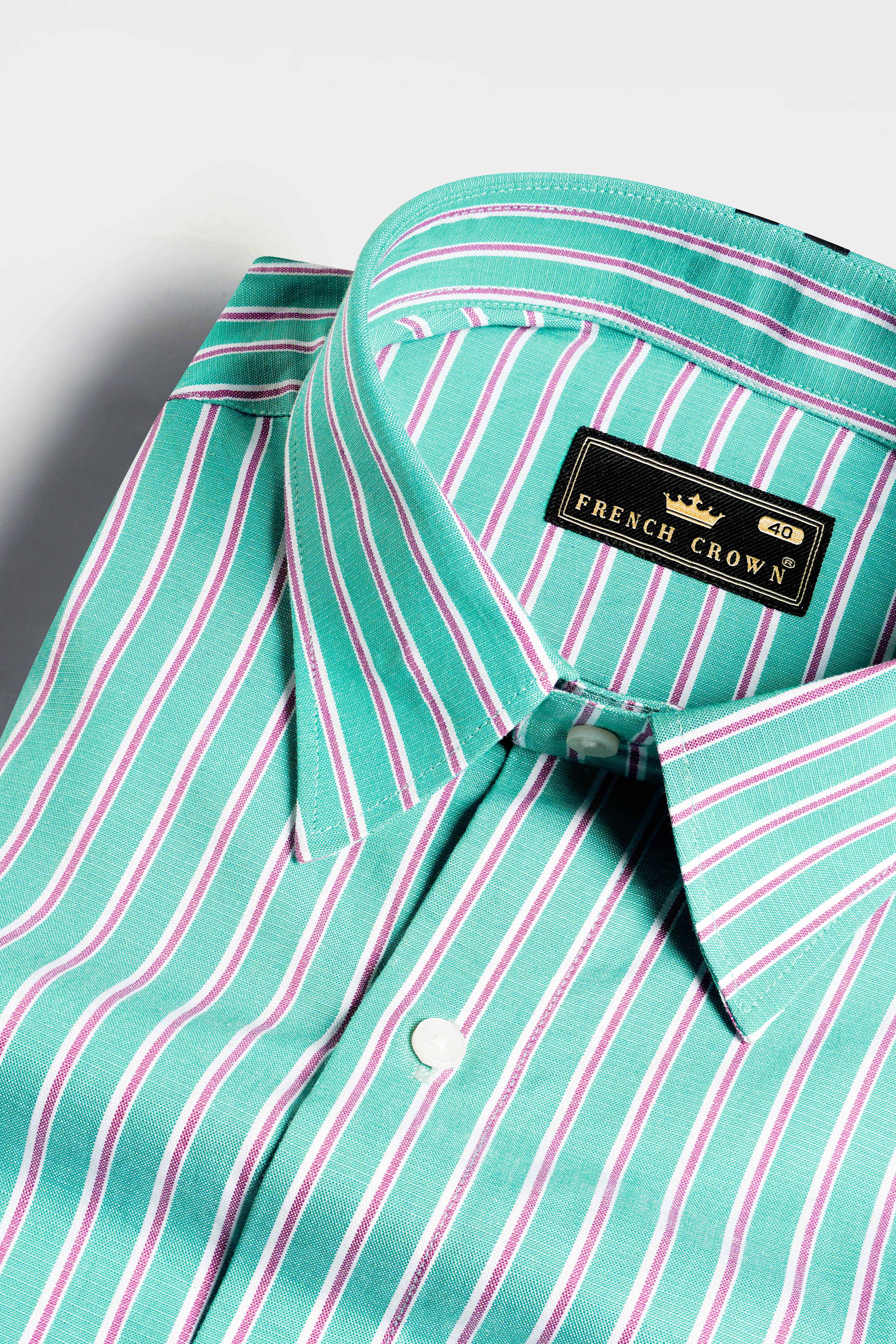 Downy Green and Periwinkle Blue Striped Premium Cotton Designer Shirt 11578-P467-38, 11578-P467-H-38, 11578-P467-39, 11578-P467-H-39, 11578-P467-40, 11578-P467-H-40, 11578-P467-42, 11578-P467-H-42, 11578-P467-44, 11578-P467-H-44, 11578-P467-46, 11578-P467-H-46, 11578-P467-48, 11578-P467-H-48, 11578-P467-50, 11578-P467-H-50, 11578-P467-52, 11578-P467-H-52