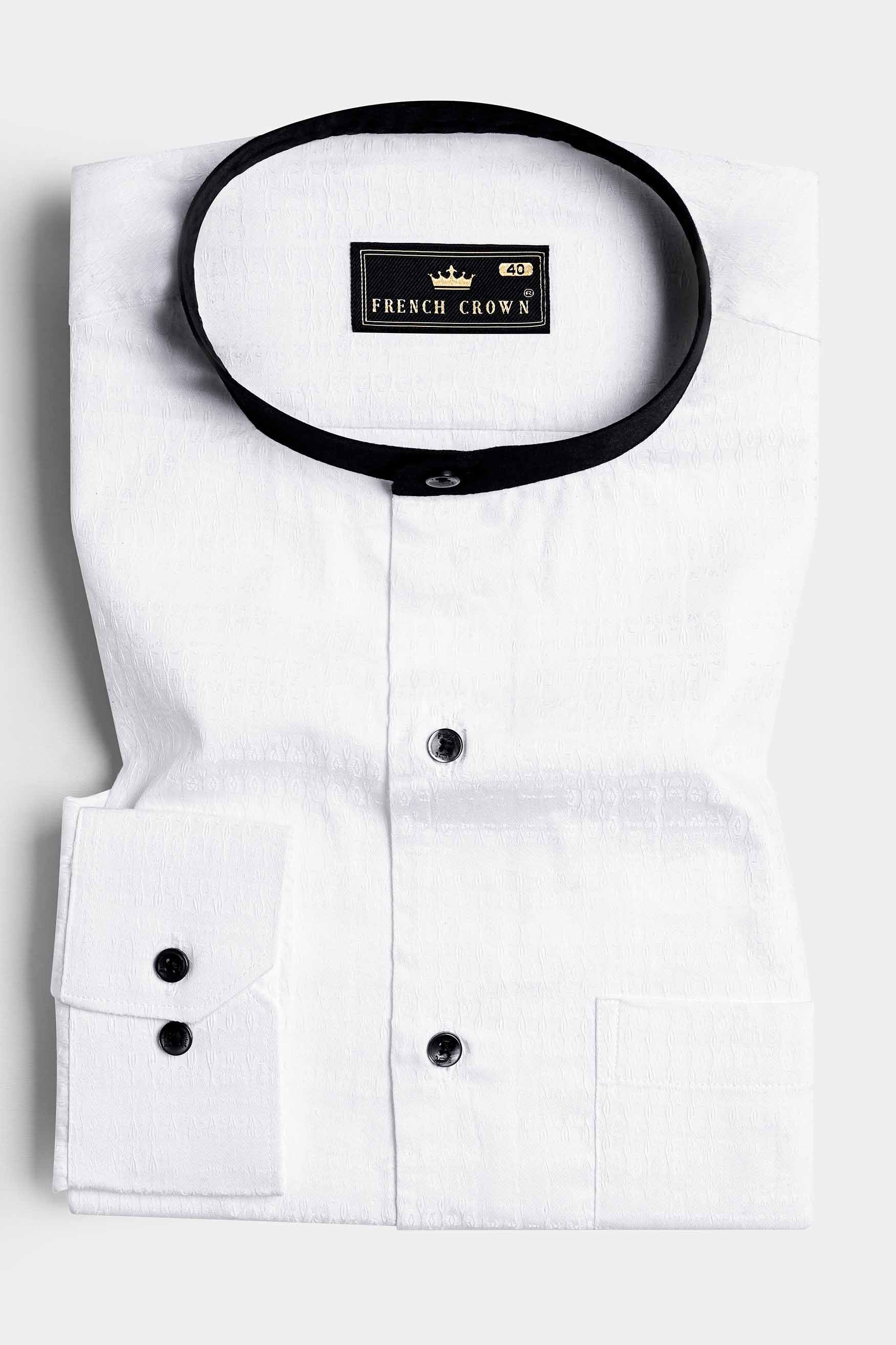 Bright White with Black Collar Jacquard Textured Premium Giza Cotton Shirt 11580-M-BLK-BC-38, 11580-M-BLK-BC-H-38, 11580-M-BLK-BC-39, 11580-M-BLK-BC-H-39, 11580-M-BLK-BC-40, 11580-M-BLK-BC-H-40, 11580-M-BLK-BC-42, 11580-M-BLK-BC-H-42, 11580-M-BLK-BC-44, 11580-M-BLK-BC-H-44, 11580-M-BLK-BC-46, 11580-M-BLK-BC-H-46, 11580-M-BLK-BC-48, 11580-M-BLK-BC-H-48, 11580-M-BLK-BC-50, 11580-M-BLK-BC-H-50, 11580-M-BLK-BC-52, 11580-M-BLK-BC-H-52