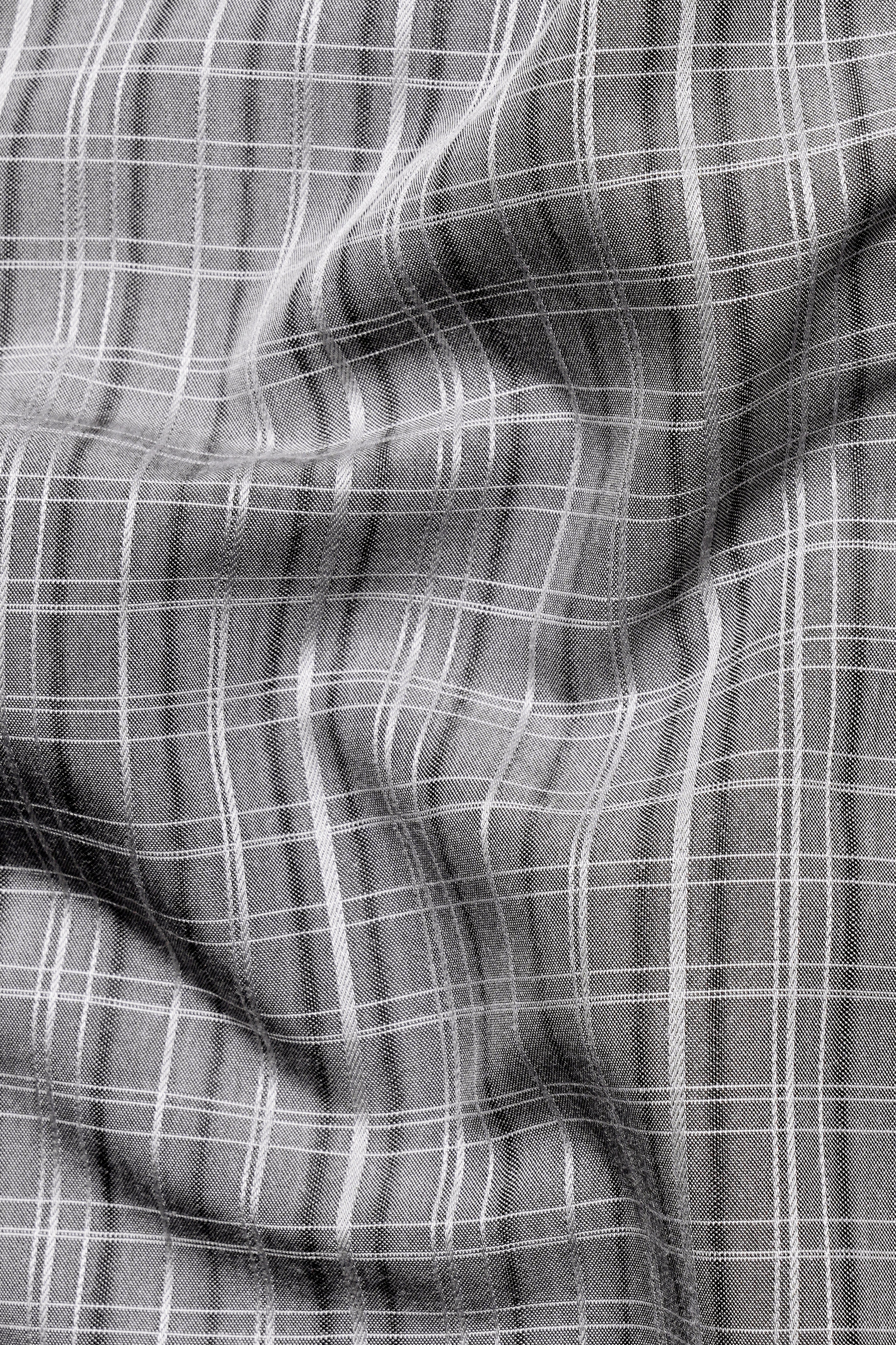 Oslo Gray and White Checkered Dobby Textured Premium Giza Cotton Kurta Shirt 11581-KS-38, 11581-KS-H-38, 11581-KS-39, 11581-KS-H-39, 11581-KS-40, 11581-KS-H-40, 11581-KS-42, 11581-KS-H-42, 11581-KS-44, 11581-KS-H-44, 11581-KS-46, 11581-KS-H-46, 11581-KS-48, 11581-KS-H-48, 11581-KS-50, 11581-KS-H-50, 11581-KS-52, 11581-KS-H-52