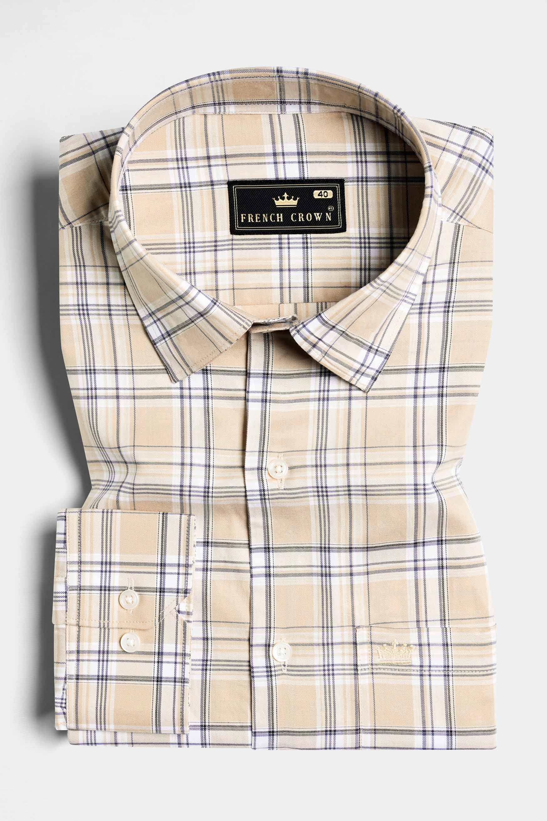 Pavlova Brown and Rhino Blue Twill Plaid Premium Cotton Shirt 11595-38, 11595-H-38, 11595-39, 11595-H-39, 11595-40, 11595-H-40, 11595-42, 11595-H-42, 11595-44, 11595-H-44, 11595-46, 11595-H-46, 11595-48, 11595-H-48, 11595-50, 11595-H-50, 11595-52, 11595-H-52