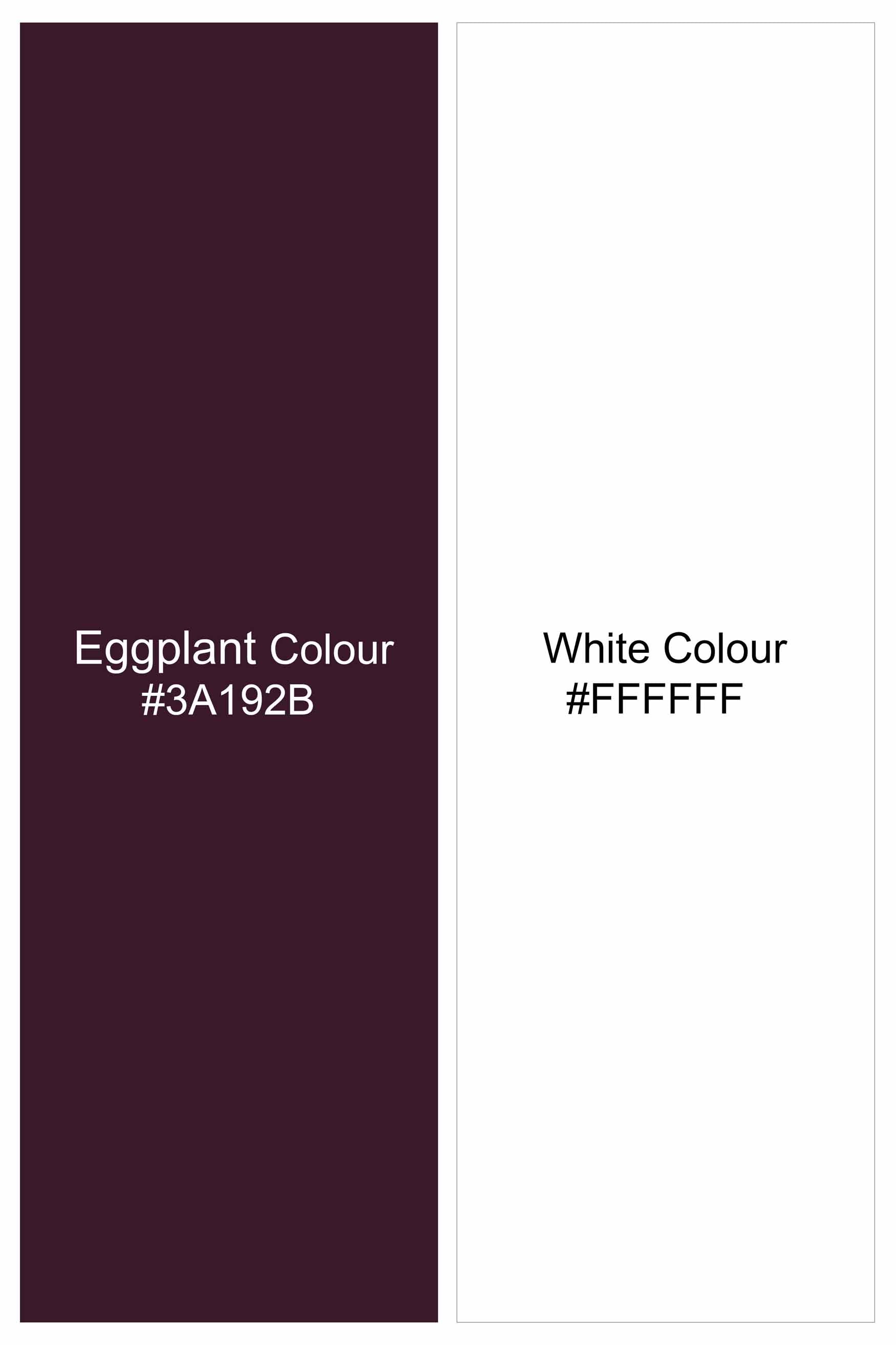 Eggplant Wine with White Dots Twill Premium Cotton Shirt