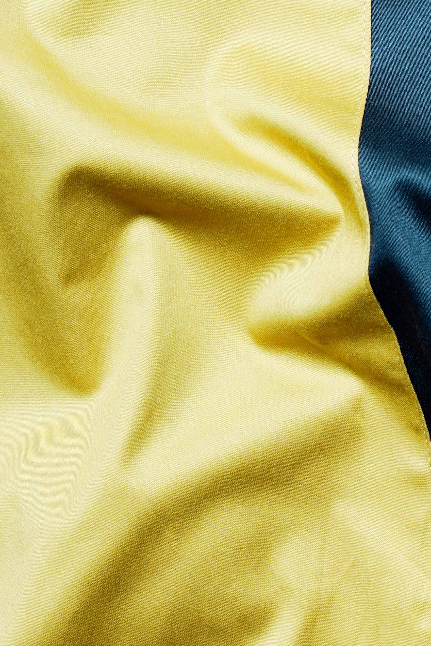 Firefly Blue and Anzac Yellow Subtle Sheen Super Soft Premium Cotton Designer Shirt