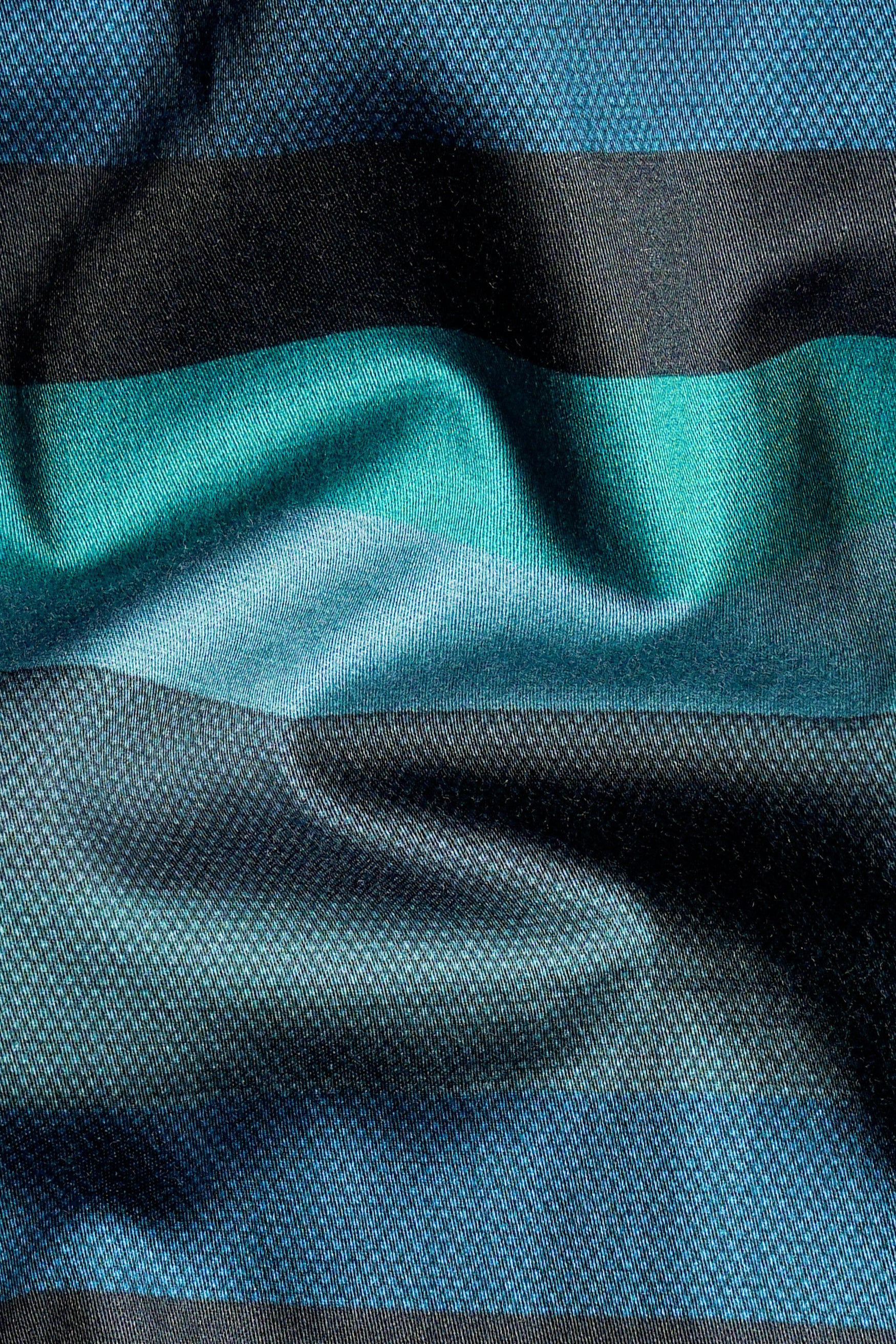 Surfie Green and Tuatara Gray Multicolour Striped Subtle Sheen Super Soft Premium Cotton Shirt 11613-38, 11613-H-38, 11613-39, 11613-H-39, 11613-40, 11613-H-40, 11613-42, 11613-H-42, 11613-44, 11613-H-44, 11613-46, 11613-H-46, 11613-48, 11613-H-48, 11613-50, 11613-H-50, 11613-52, 11613-H-52