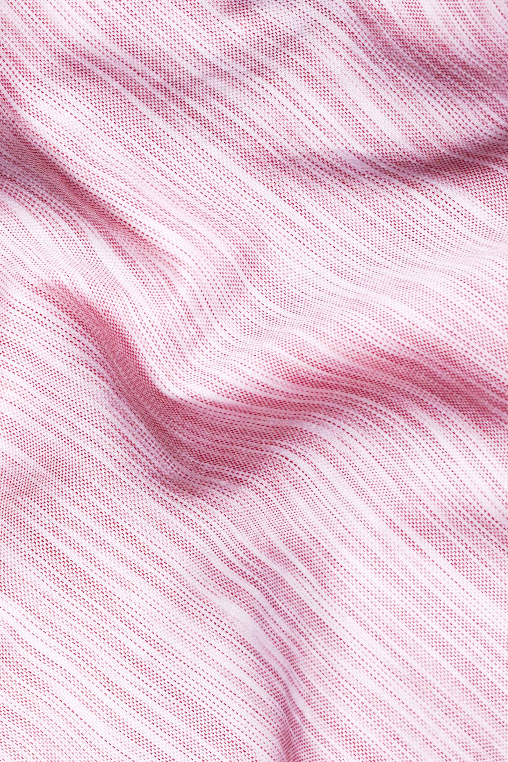 Taffy Pink and White Dobby Textured Premium Giza Cotton Shirt