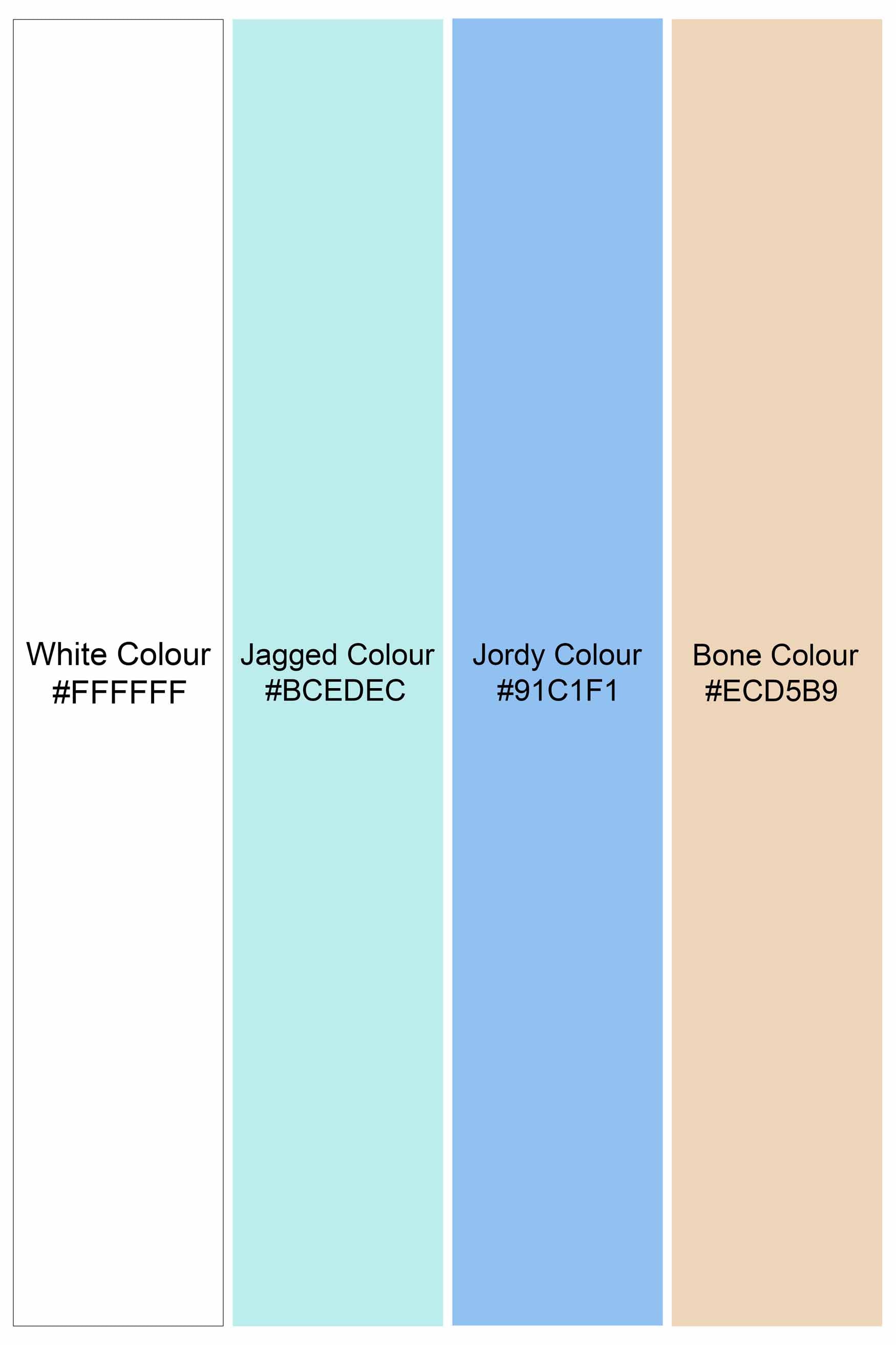 Bright White and Jagged Green Multicolour Striped Seersucker Giza Cotton Shirt