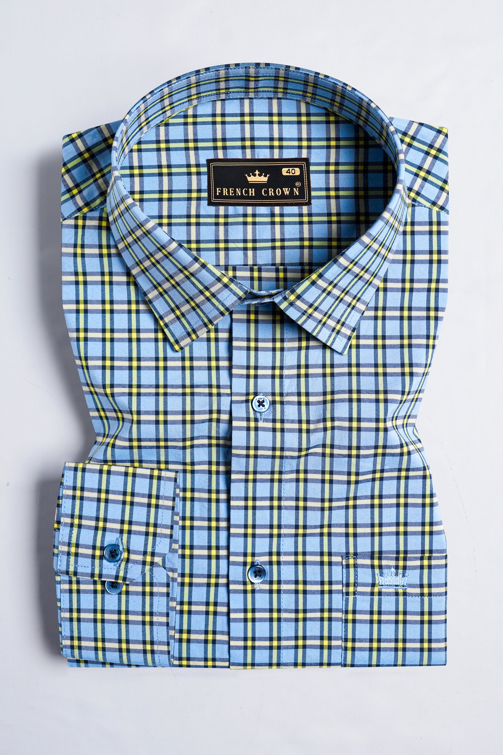 Jordy Blue and Jasmine Yellow Checkered Premium Cotton Shirt 11680-BLE-38, 11680-BLE-H-38, 11680-BLE-39, 11680-BLE-H-39, 11680-BLE-40, 11680-BLE-H-40, 11680-BLE-42, 11680-BLE-H-42, 11680-BLE-44, 11680-BLE-H-44, 11680-BLE-46, 11680-BLE-H-46, 11680-BLE-48, 11680-BLE-H-48, 11680-BLE-50, 11680-BLE-H-50, 11680-BLE-52, 11680-BLE-H-52