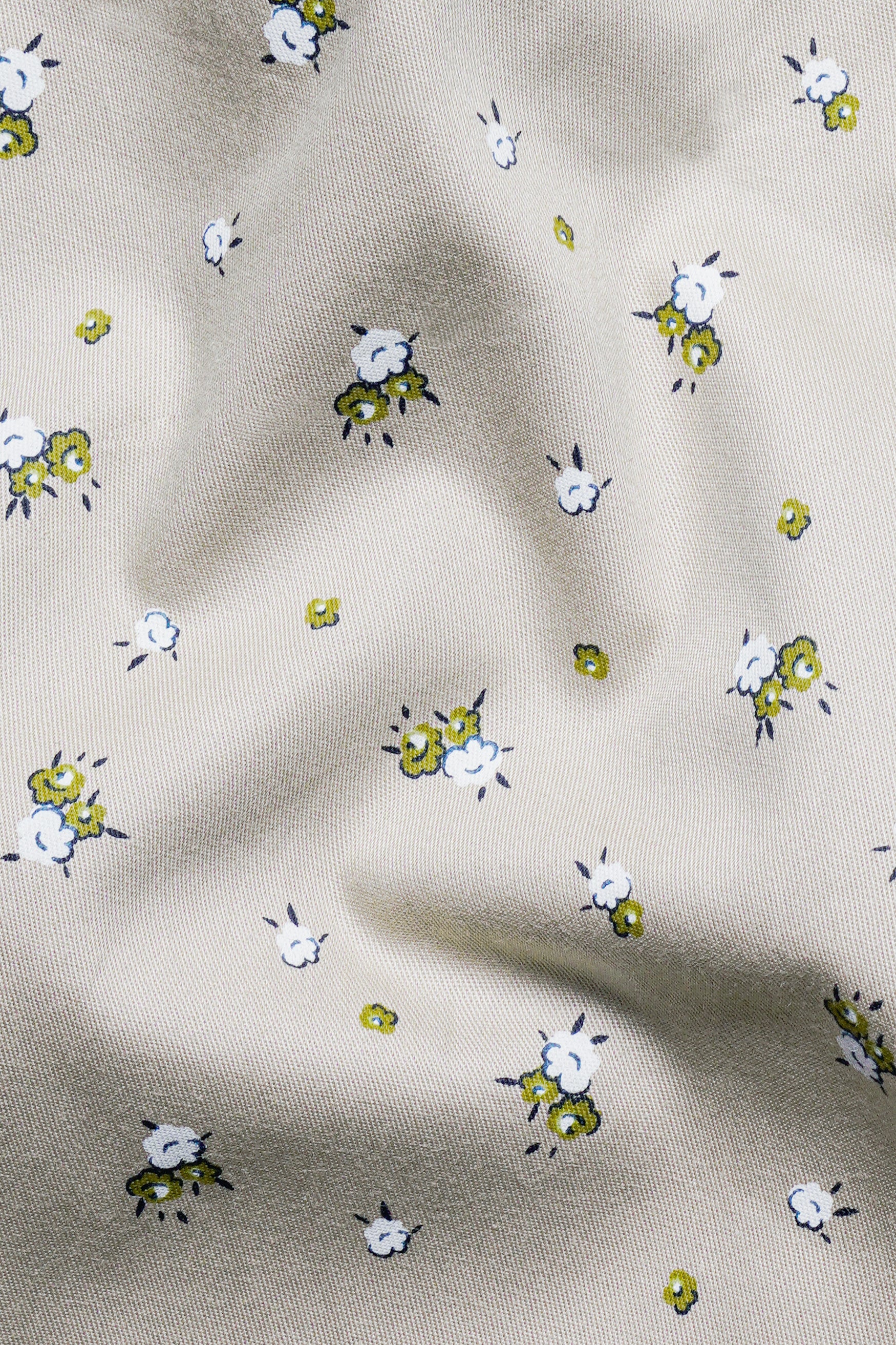 Bison Brown with Sycamore Green and White Ditsy Printed Royal Oxford Shirt 11696-38, 11696-H-38, 11696-39, 11696-H-39, 11696-40, 11696-H-40, 11696-42, 11696-H-42, 11696-44, 11696-H-44, 11696-46, 11696-H-46, 11696-48, 11696-H-48, 11696-50, 11696-H-50, 11696-52, 11696-H-52