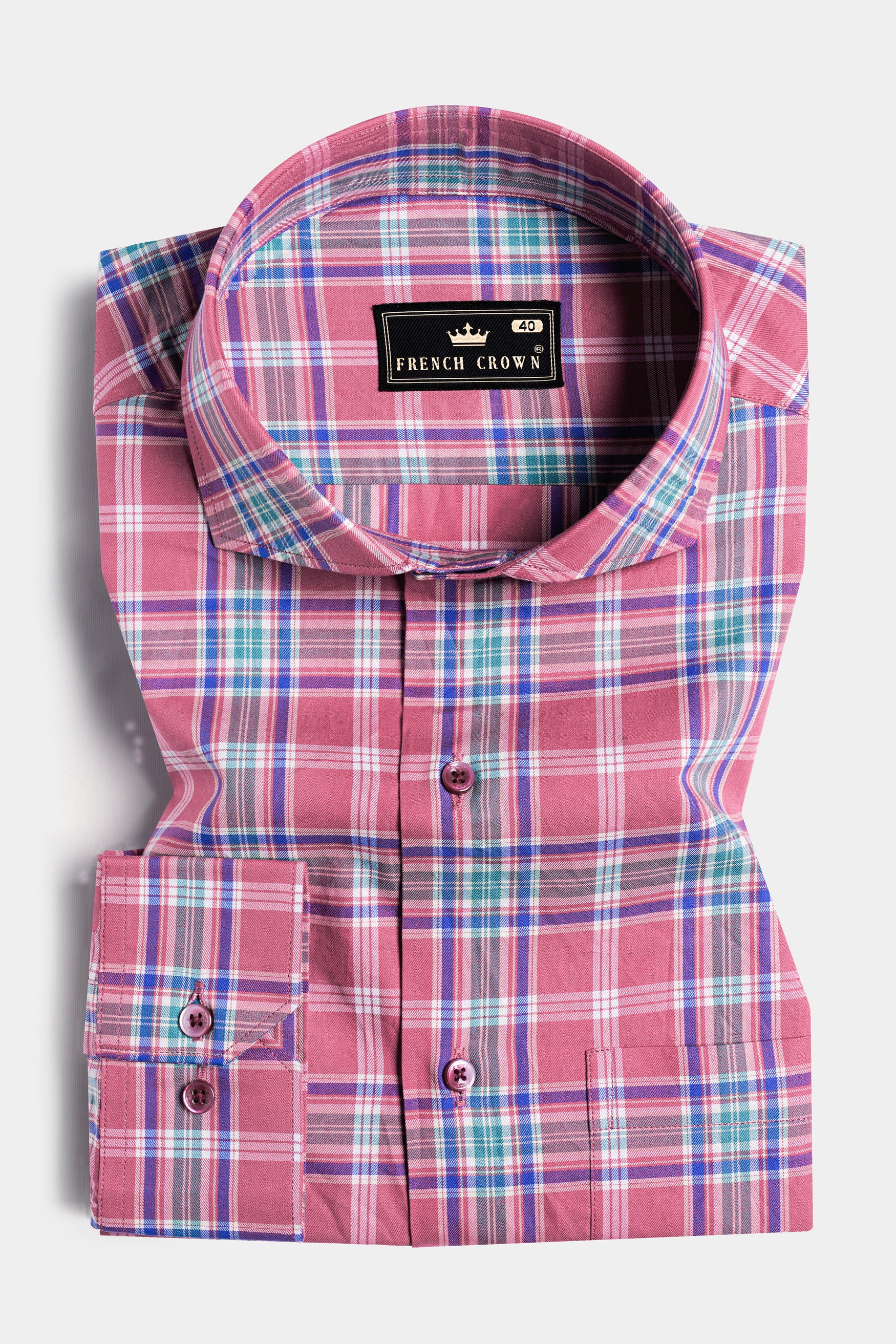 Contessa Pink with Eminence Purple and Bondi Green Twill Plaid Premium Cotton Shirt 11698-CA-MN-38, 11698-CA-MN-H-38, 11698-CA-MN-39, 11698-CA-MN-H-39, 11698-CA-MN-40, 11698-CA-MN-H-40, 11698-CA-MN-42, 11698-CA-MN-H-42, 11698-CA-MN-44, 11698-CA-MN-H-44, 11698-CA-MN-46, 11698-CA-MN-H-46, 11698-CA-MN-48, 11698-CA-MN-H-48, 11698-CA-MN-50, 11698-CA-MN-H-50, 11698-CA-MN-52, 11698-CA-MN-H-52