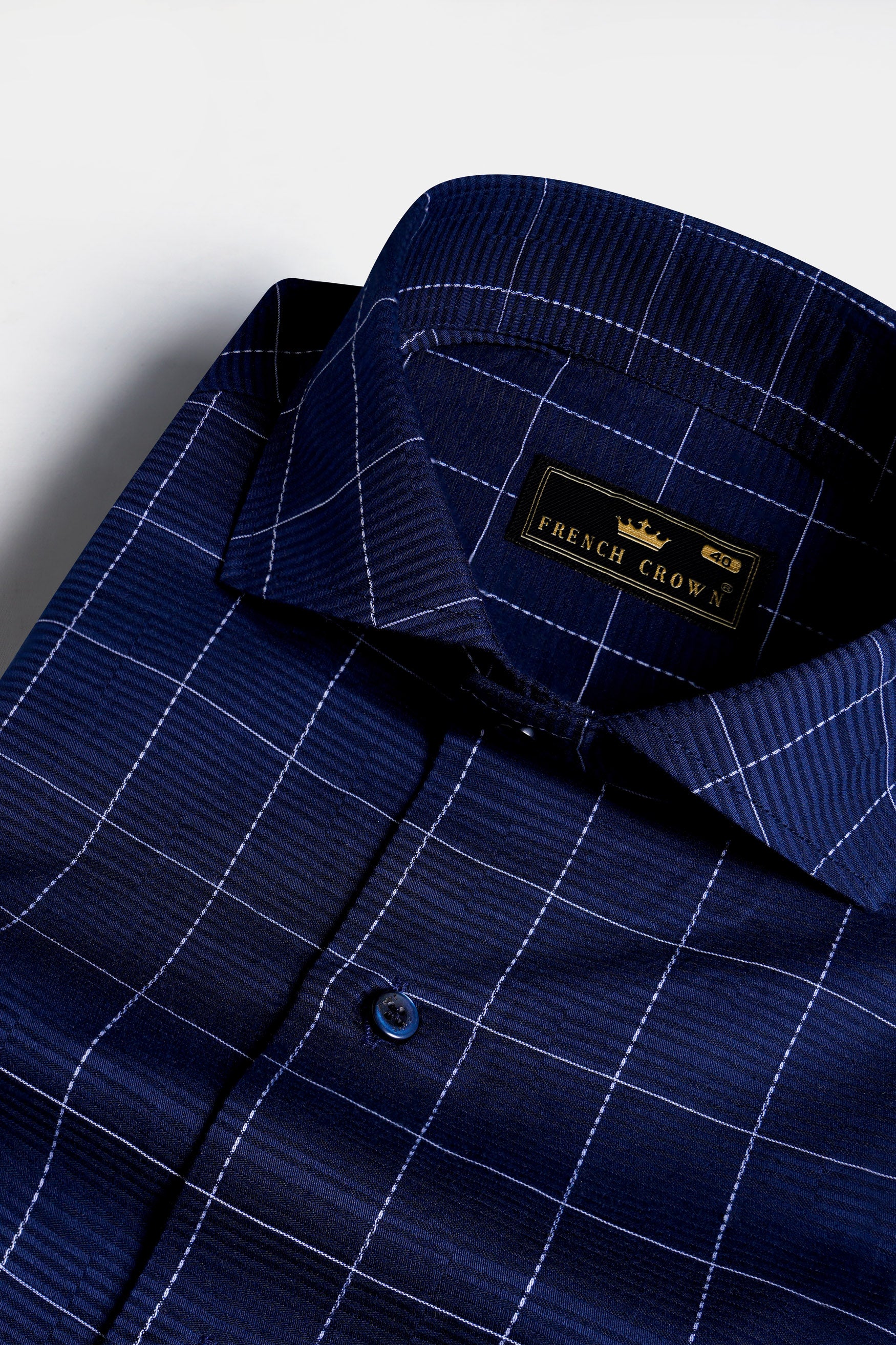 Midnight Blue Windowpane Dobby Textured Premium Giza Cotton Shirt 11719-CA-BLE-38, 11719-CA-BLE-H-38, 11719-CA-BLE-39, 11719-CA-BLE-H-39, 11719-CA-BLE-40, 11719-CA-BLE-H-40, 11719-CA-BLE-42, 11719-CA-BLE-H-42, 11719-CA-BLE-44, 11719-CA-BLE-H-44, 11719-CA-BLE-46, 11719-CA-BLE-H-46, 11719-CA-BLE-48, 11719-CA-BLE-H-48, 11719-CA-BLE-50, 11719-CA-BLE-H-50, 11719-CA-BLE-52, 11719-CA-BLE-H-52