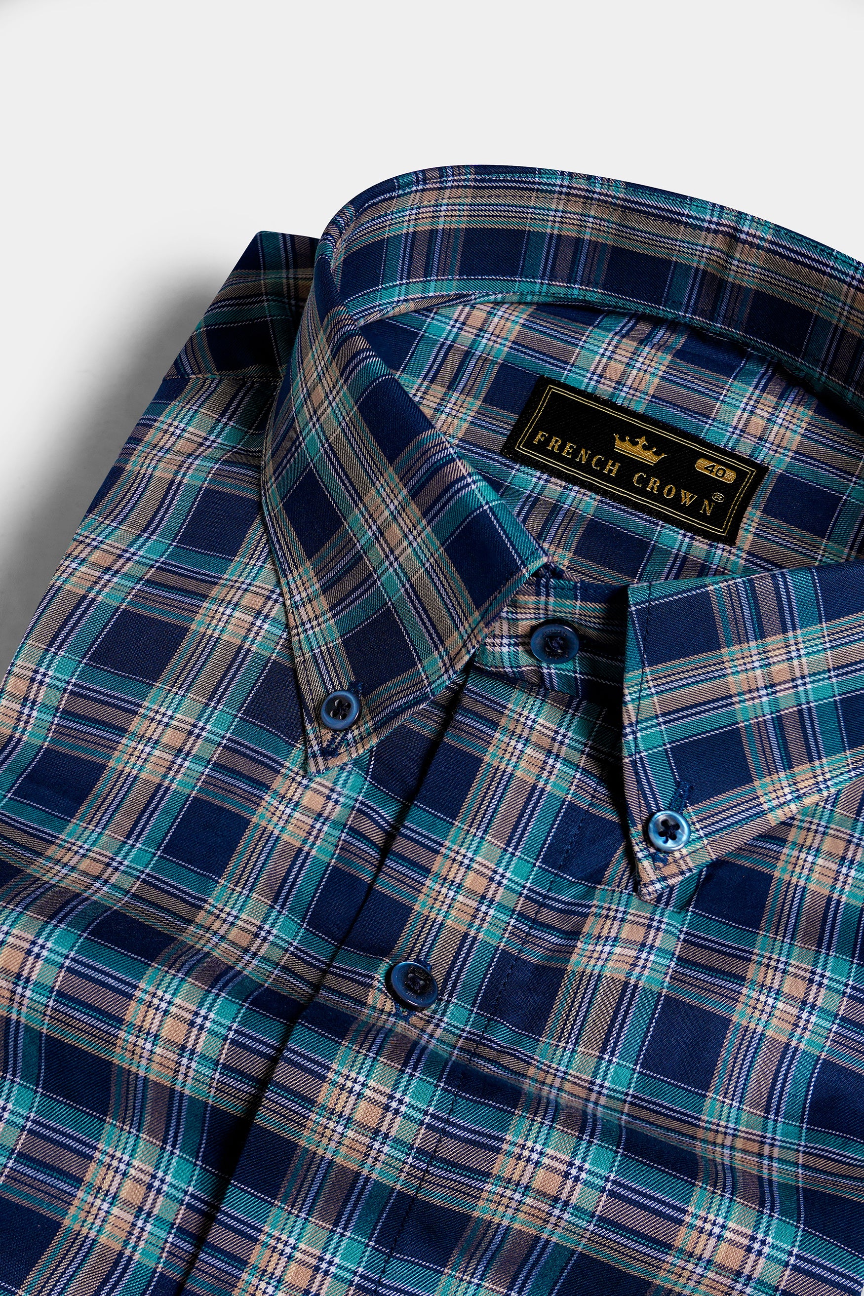 Midnight Blue and Pharlap Brown Twill Plaid Premium Cotton Shirt 11746-BD-BLE-38, 11746-BD-BLE-H-38, 11746-BD-BLE-39, 11746-BD-BLE-H-39, 11746-BD-BLE-40, 11746-BD-BLE-H-40, 11746-BD-BLE-42, 11746-BD-BLE-H-42, 11746-BD-BLE-44, 11746-BD-BLE-H-44, 11746-BD-BLE-46, 11746-BD-BLE-H-46, 11746-BD-BLE-48, 11746-BD-BLE-H-48, 11746-BD-BLE-50, 11746-BD-BLE-H-50, 11746-BD-BLE-52, 11746-BD-BLE-H-52