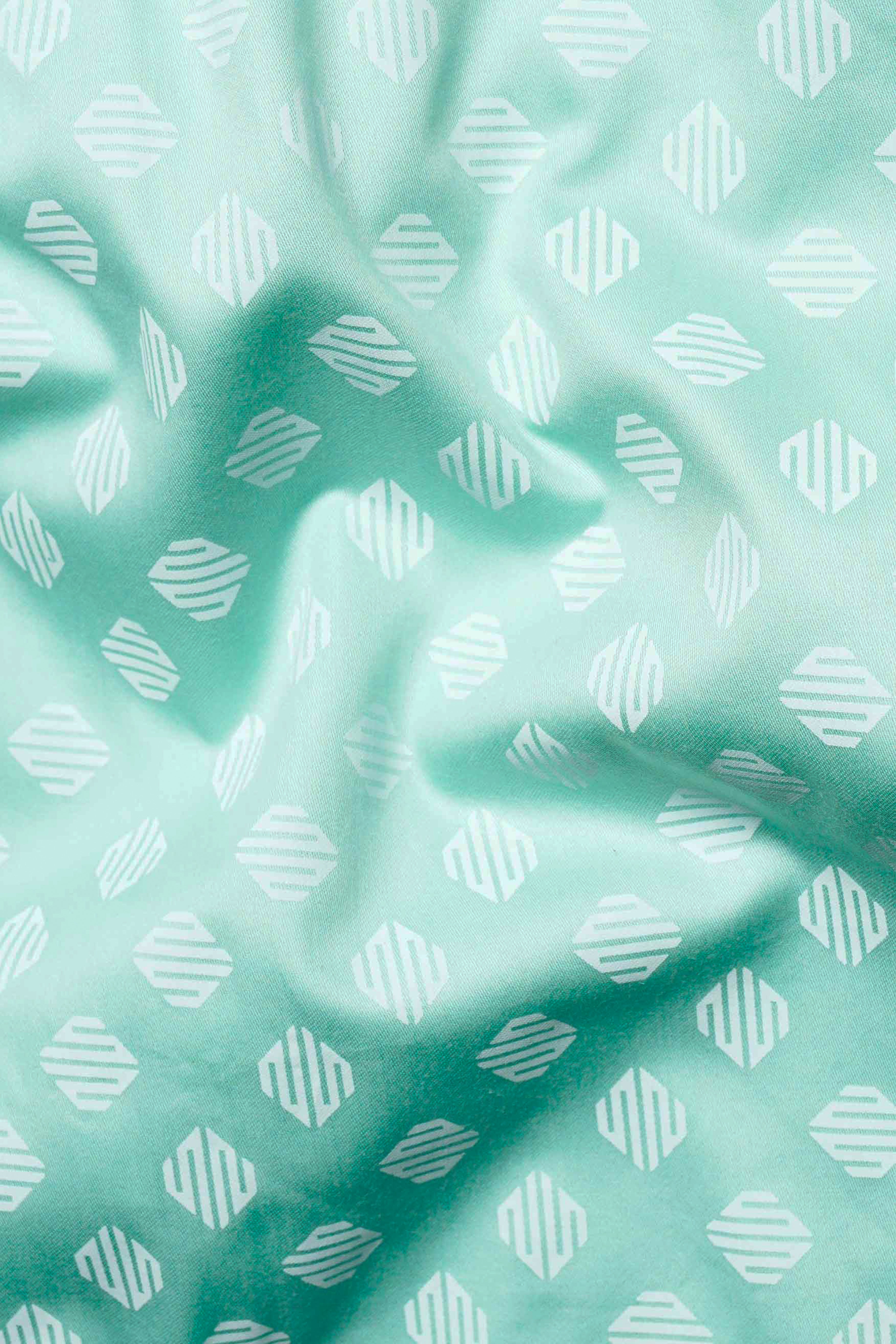 Sinbad Blue and White Printed Subtle Sheen Super Soft Premium Cotton Shirt