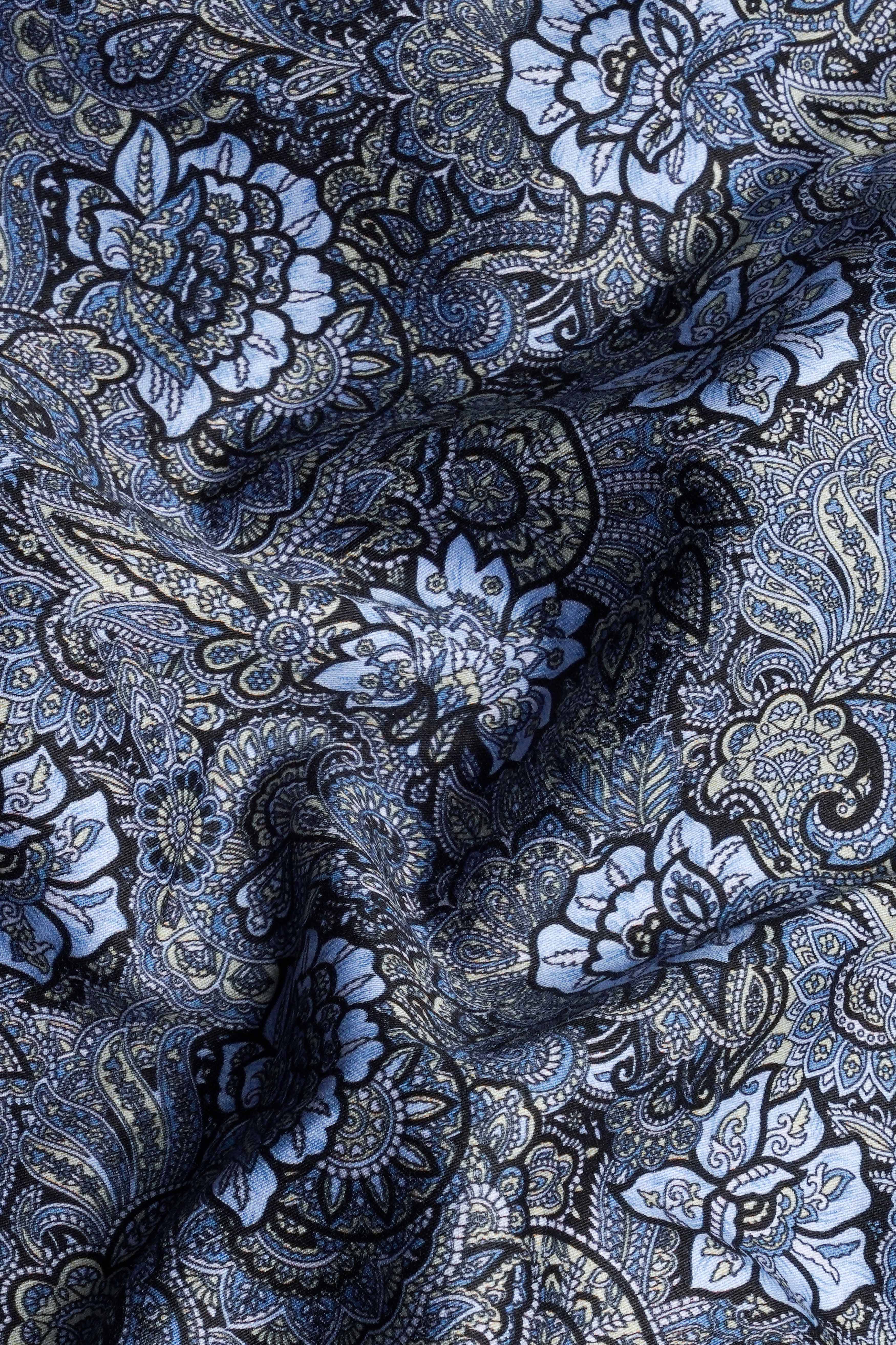 Glaucous Blue Multicolour Floral Printed Subtle Sheen Super soft Premium Cotton Shirt 11764-38, 11764-H-38, 11764-39, 11764-H-39, 11764-40, 11764-H-40, 11764-42, 11764-H-42, 11764-44, 11764-H-44, 11764-46, 11764-H-46, 11764-48, 11764-H-48, 11764-50, 11764-H-50, 11764-52, 11764-H-52