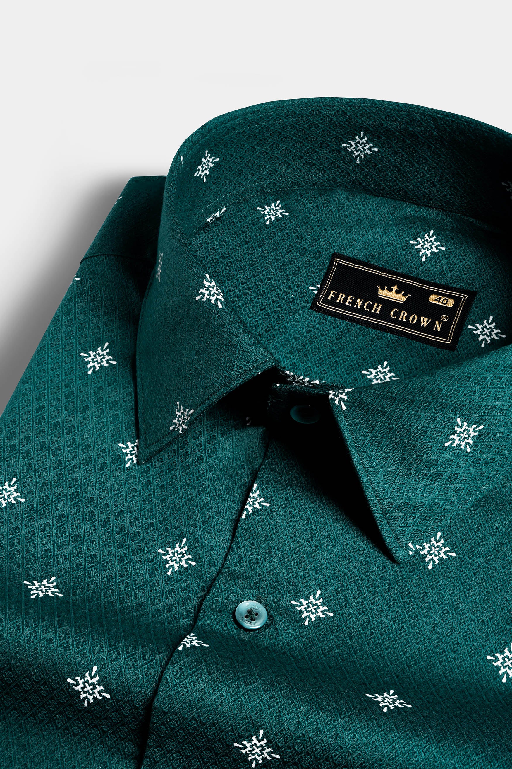 Eden Green Dobby Textured Premium Giza Cotton Shirt