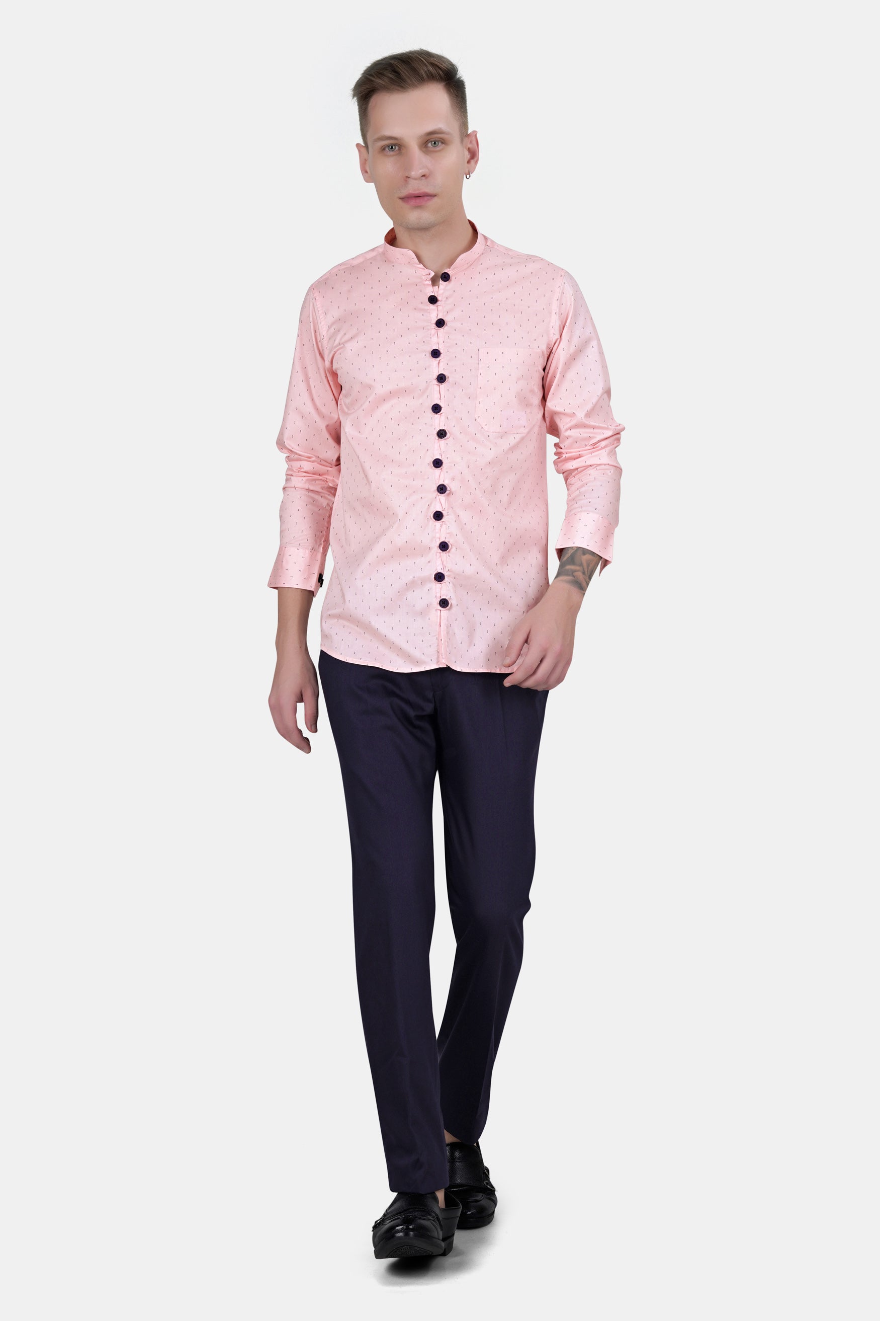 Thistle Pink Printed Subtle Sheen Super Soft Premium Cotton Designer Shirt