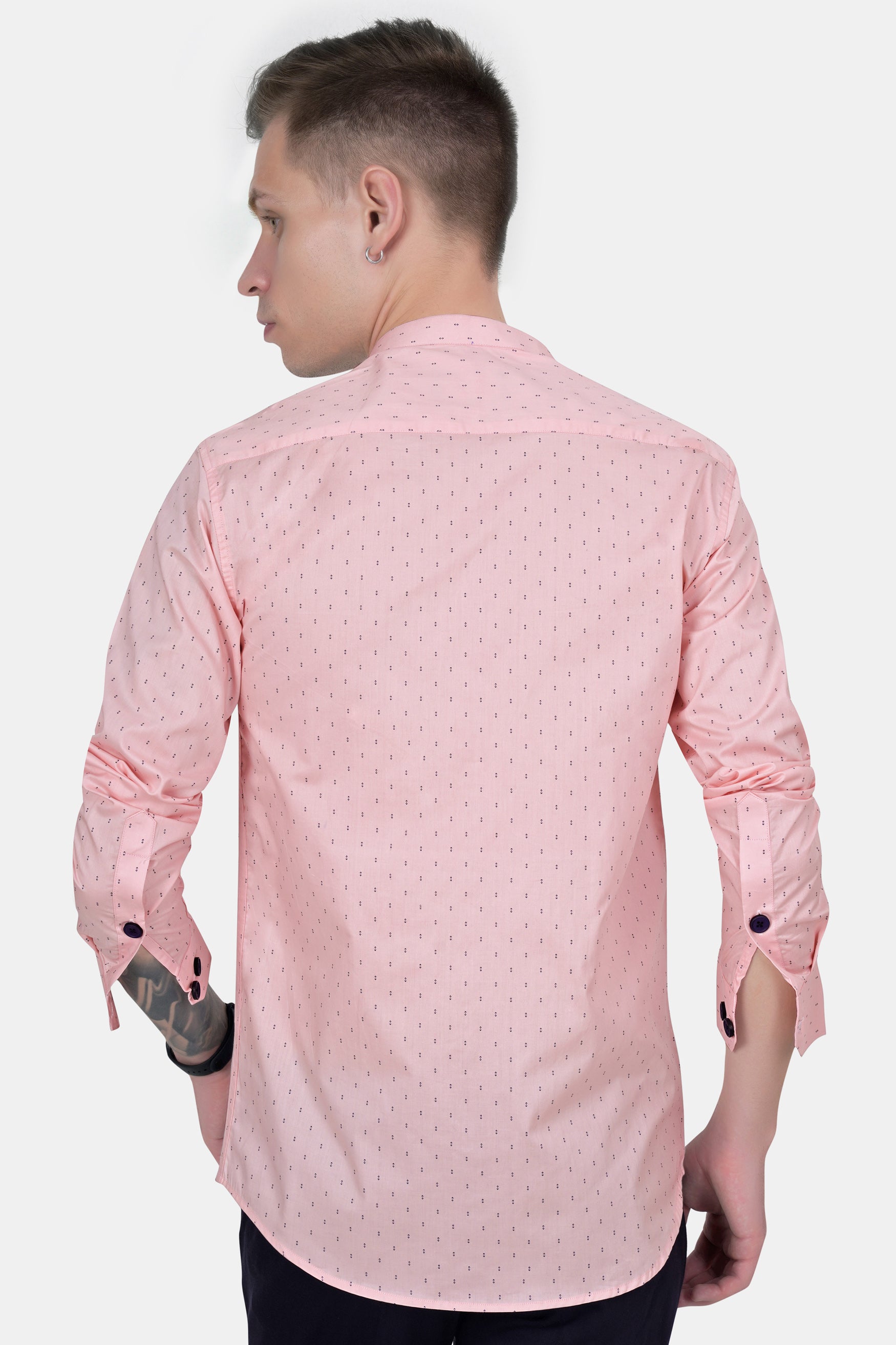 Thistle Pink Printed Subtle Sheen Super Soft Premium Cotton Designer Shirt