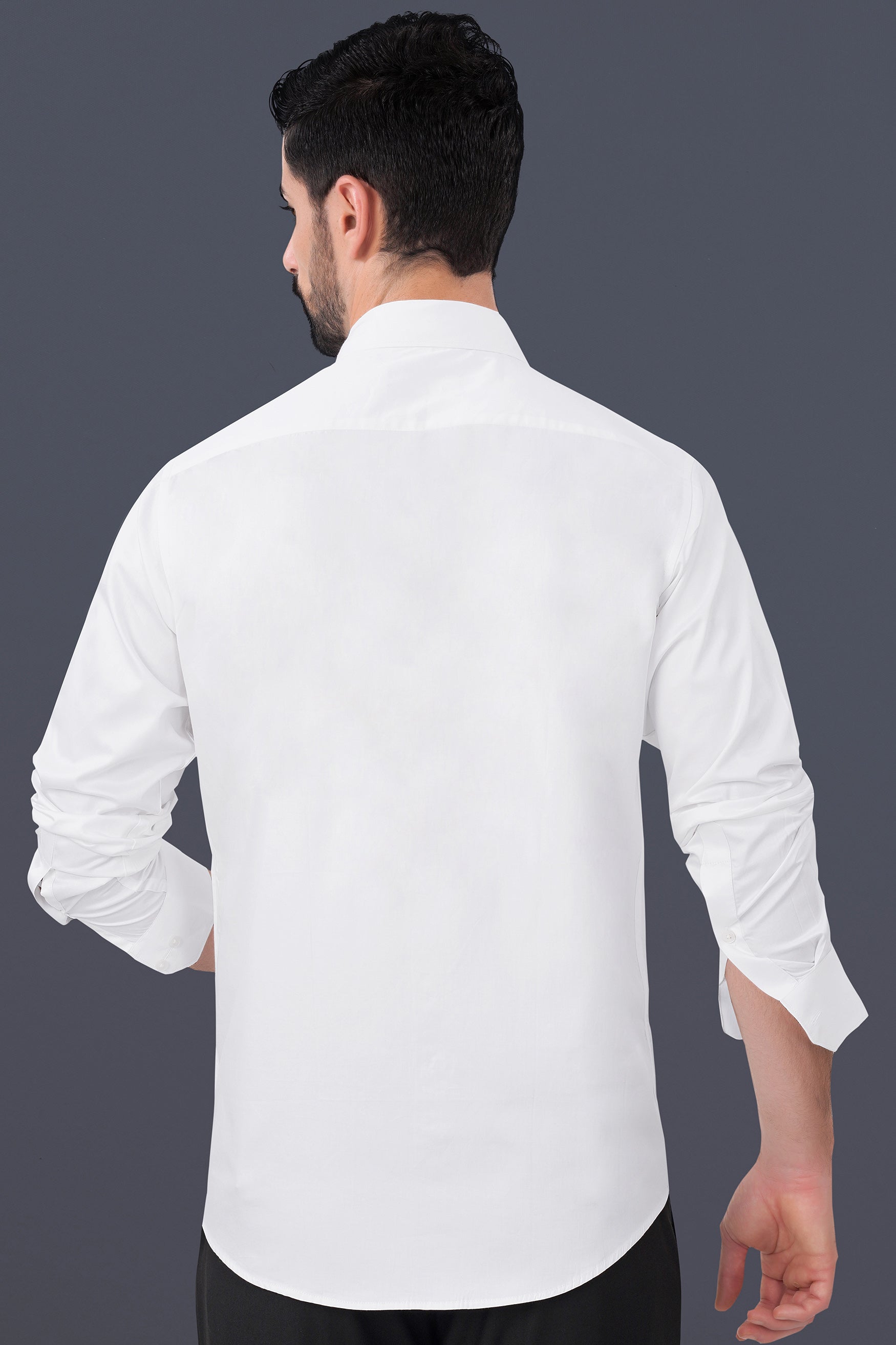Bright White Printed Subtle Sheen Super Soft Premium Cotton Designer Shirt