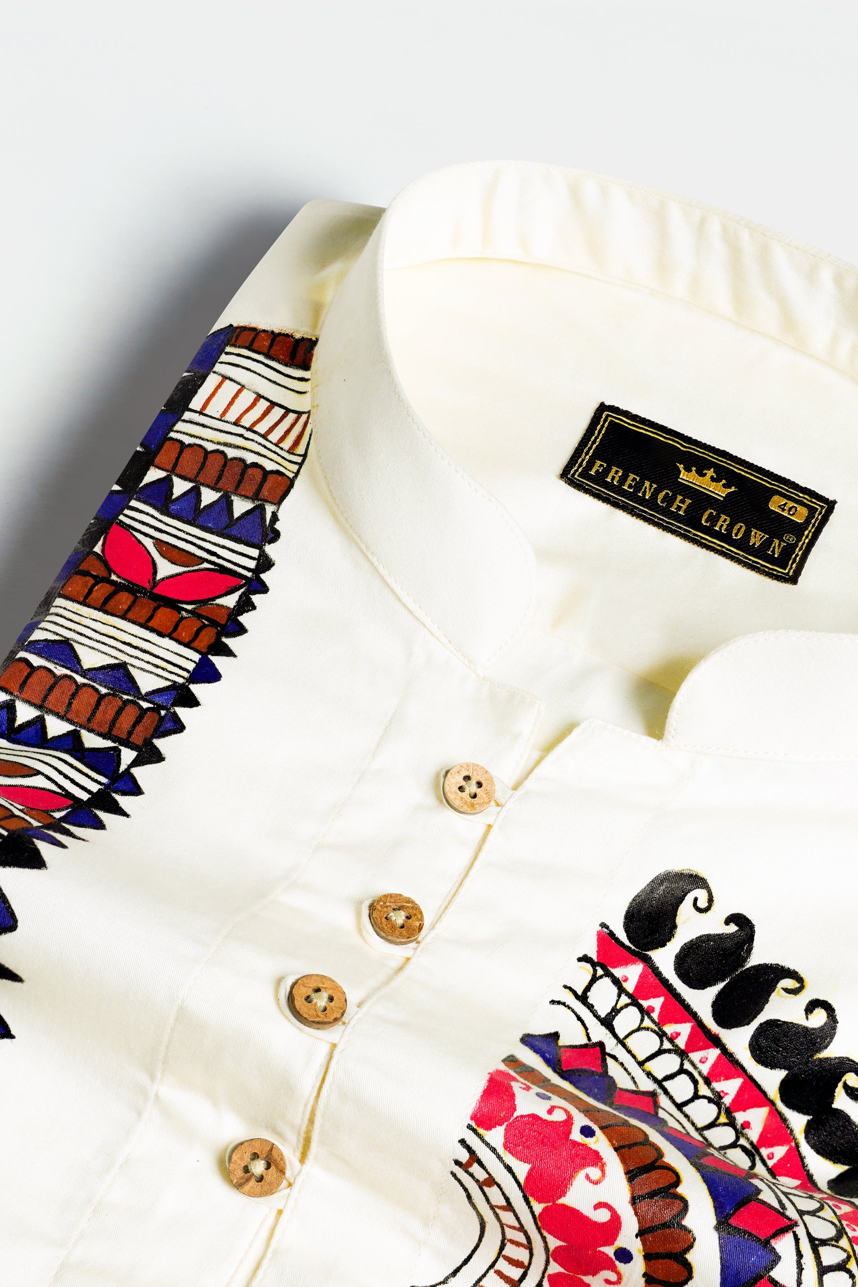 Almond Cream Mandala Art Hand Painted Subtle Sheen Super Soft Premium Cotton Designer Shirt 11944-KS-ART-38, 11944-KS-ART-H-38, 11944-KS-ART-39, 11944-KS-ART-H-39, 11944-KS-ART-40, 11944-KS-ART-H-40, 11944-KS-ART-42, 11944-KS-ART-H-42, 11944-KS-ART-44, 11944-KS-ART-H-44, 11944-KS-ART-46, 11944-KS-ART-H-46, 11944-KS-ART-48, 11944-KS-ART-H-48, 11944-KS-ART-50, 11944-KS-ART-H-50, 11944-KS-ART-52, 11944-KS-ART-H-52