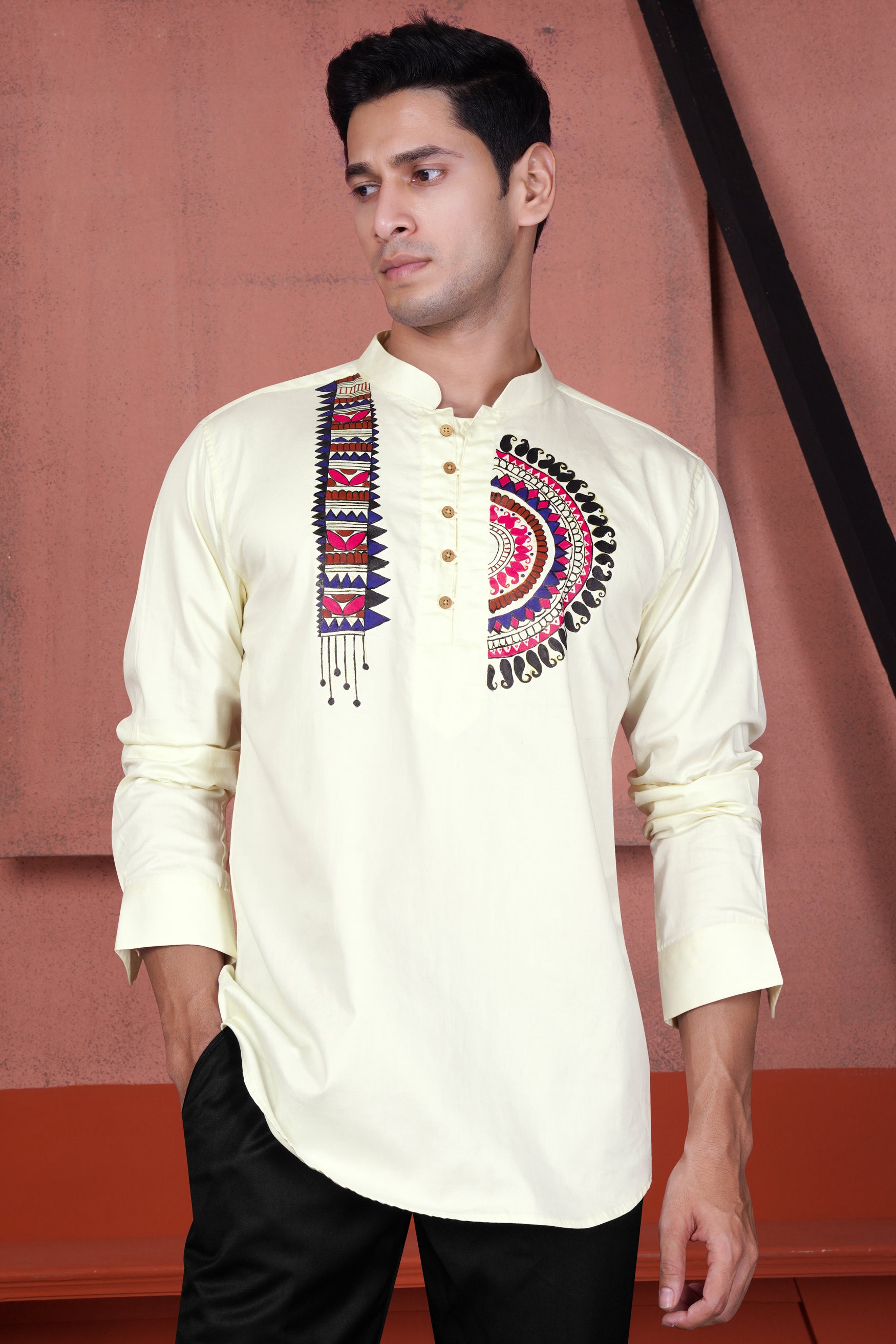 Almond Cream Mandala Art Hand Painted Subtle Sheen Super Soft Premium Cotton Designer Shirt 11944-KS-ART-38, 11944-KS-ART-H-38, 11944-KS-ART-39, 11944-KS-ART-H-39, 11944-KS-ART-40, 11944-KS-ART-H-40, 11944-KS-ART-42, 11944-KS-ART-H-42, 11944-KS-ART-44, 11944-KS-ART-H-44, 11944-KS-ART-46, 11944-KS-ART-H-46, 11944-KS-ART-48, 11944-KS-ART-H-48, 11944-KS-ART-50, 11944-KS-ART-H-50, 11944-KS-ART-52, 11944-KS-ART-H-52