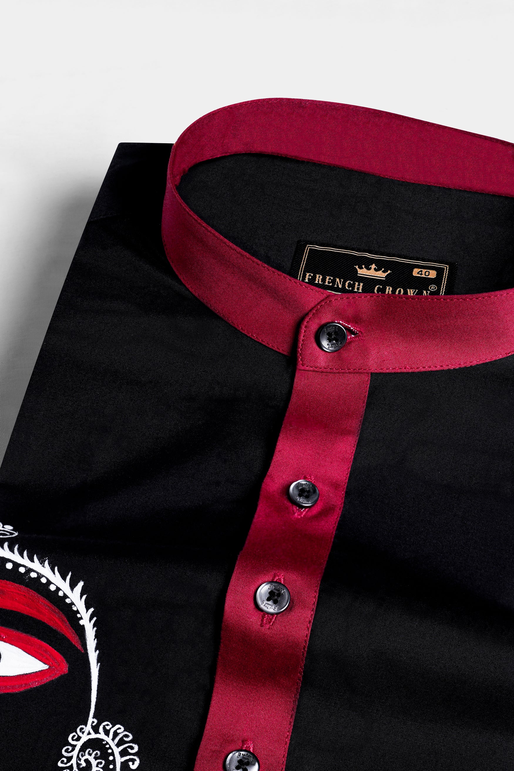 Jade Black and Bordeaux Maroon Kali Maa Hand Painted Subtle Sheen Super Soft Premium Cotton Designer Kurta Shirt 11945-M-KS-BLK-38, 11945-M-KS-BLK-H-38, 11945-M-KS-BLK-39, 11945-M-KS-BLK-H-39, 11945-M-KS-BLK-40, 11945-M-KS-BLK-H-40, 11945-M-KS-BLK-42, 11945-M-KS-BLK-H-42, 11945-M-KS-BLK-44, 11945-M-KS-BLK-H-44, 11945-M-KS-BLK-46, 11945-M-KS-BLK-H-46, 11945-M-KS-BLK-48, 11945-M-KS-BLK-H-48, 11945-M-KS-BLK-50, 11945-M-KS-BLK-H-50, 11945-M-KS-BLK-52, 11945-M-KS-BLK-H-52