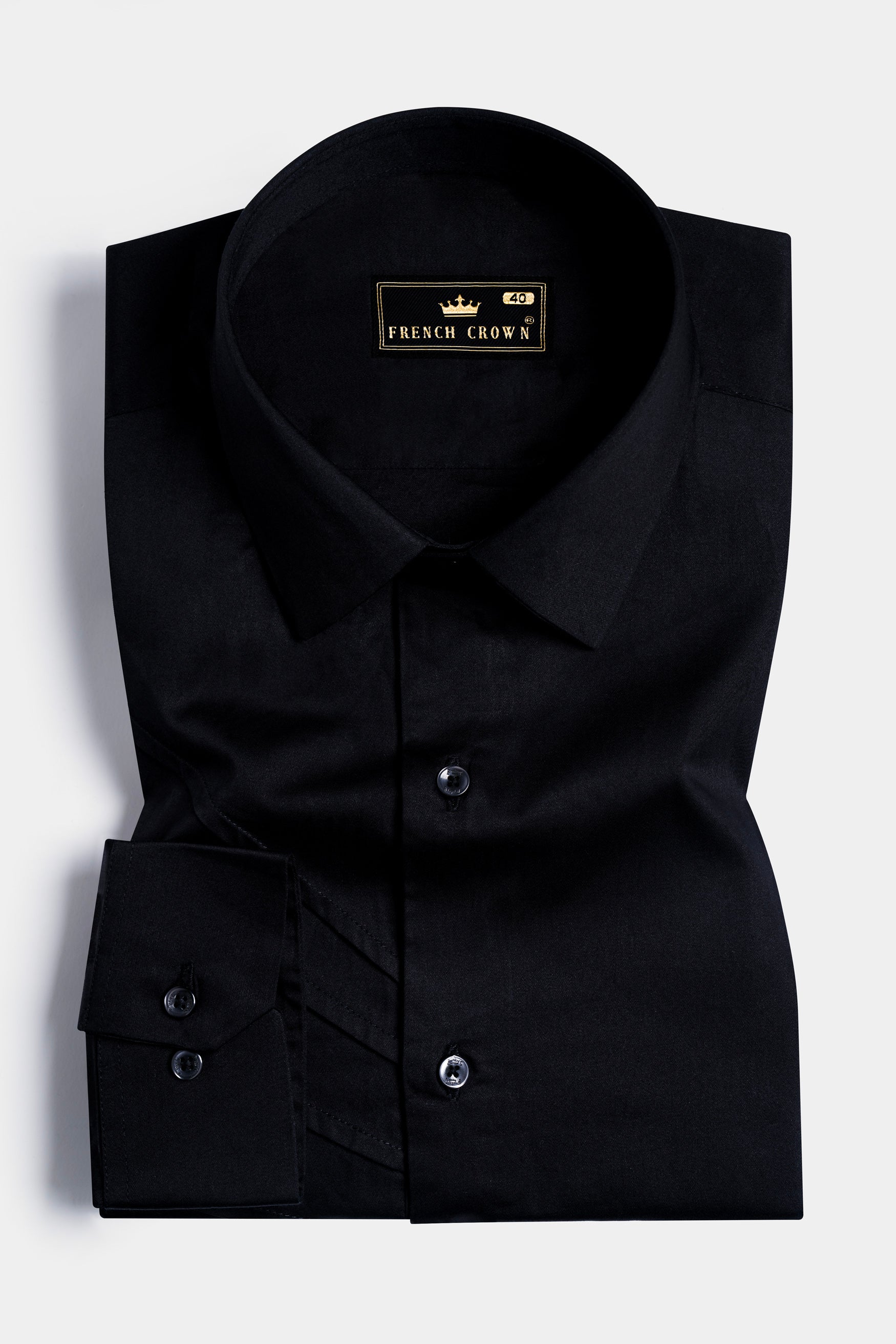 Jade Black Tucks Subtle Sheen Super Soft Premium Cotton Designer Shirt