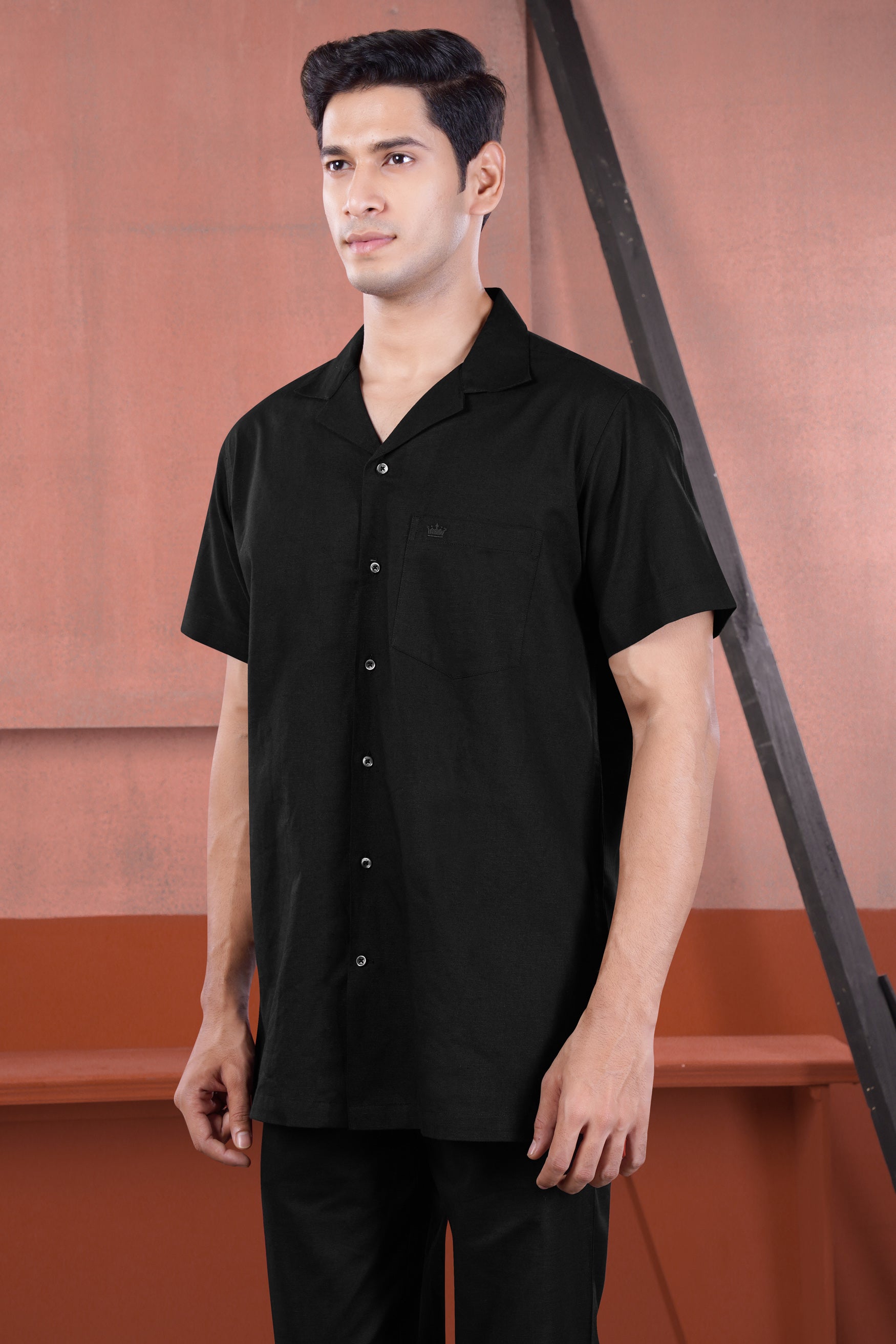 Jade Black Luxurious Linen Co-Ord Set