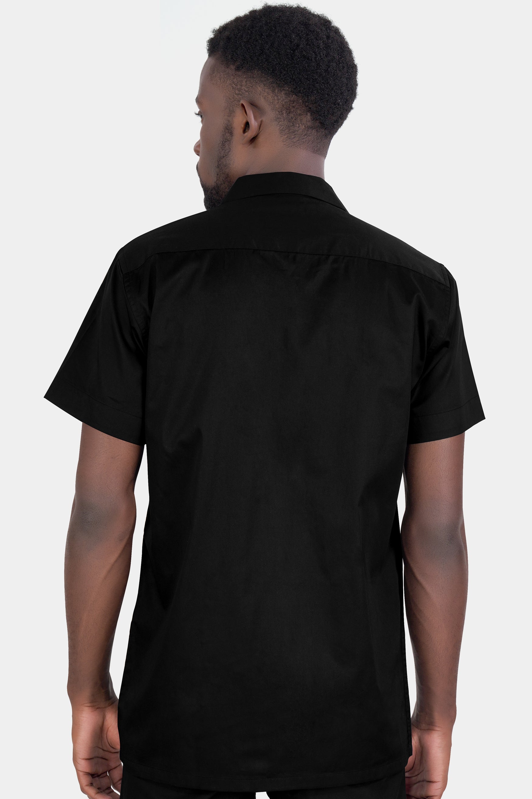 Jade Black Premium Cotton Half Sleeved Shirt 11995-CC-SS-BLK-38, 11995-CC-SS-BLK-39, 11995-CC-SS-BLK-40, 11995-CC-SS-BLK-42, 11995-CC-SS-BLK-44, 11995-CC-SS-BLK-46, 11995-CC-SS-BLK-48, 11995-CC-SS-BLK-50, 11995-CC-SS-BLK-52