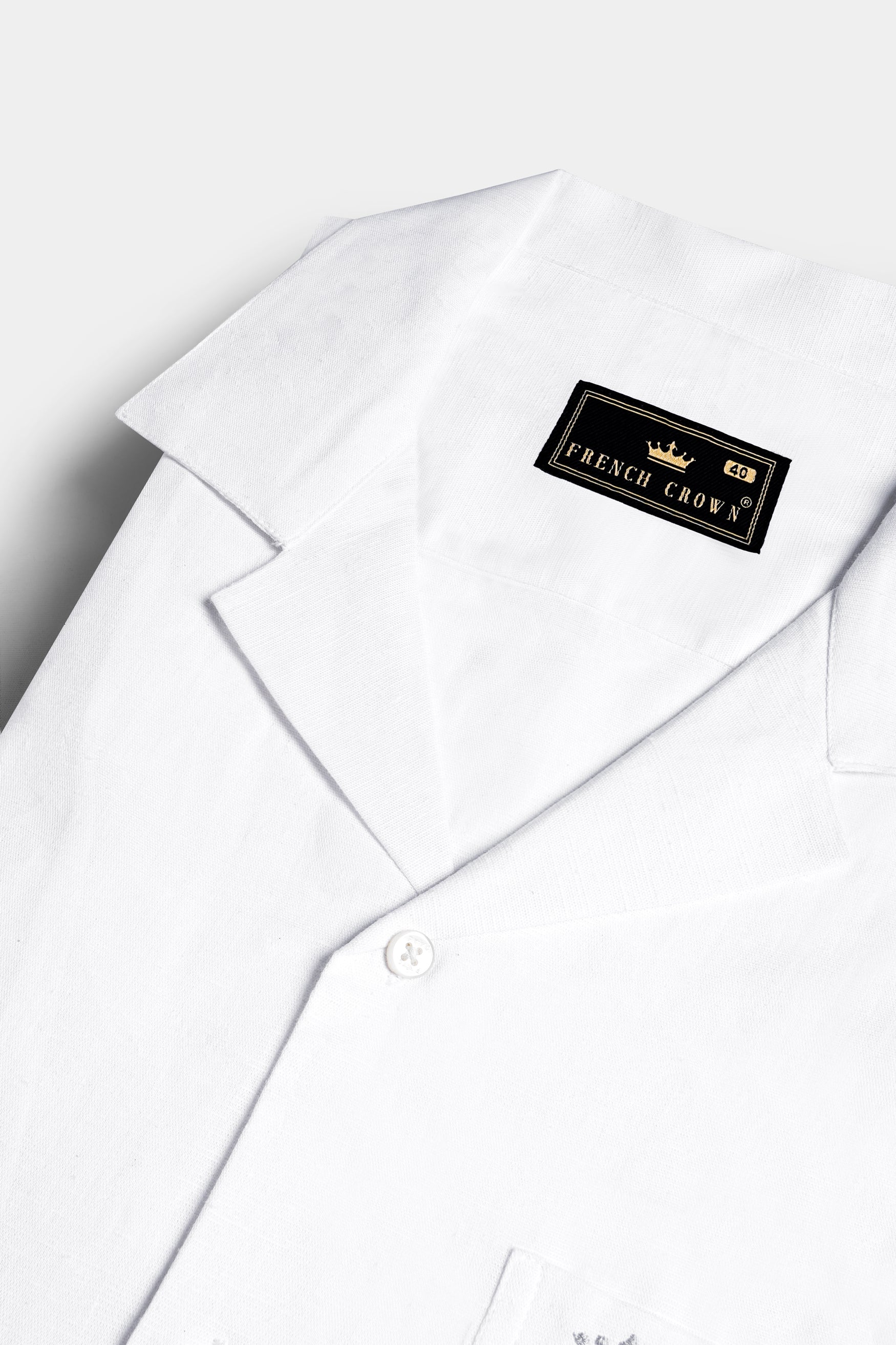 Bright White Luxurious Linen Half Sleeved Shirt 11997-CC-SS-38, 11997-CC-SS-39, 11997-CC-SS-40, 11997-CC-SS-42, 11997-CC-SS-44, 11997-CC-SS-46, 11997-CC-SS-48, 11997-CC-SS-50, 11997-CC-SS-52