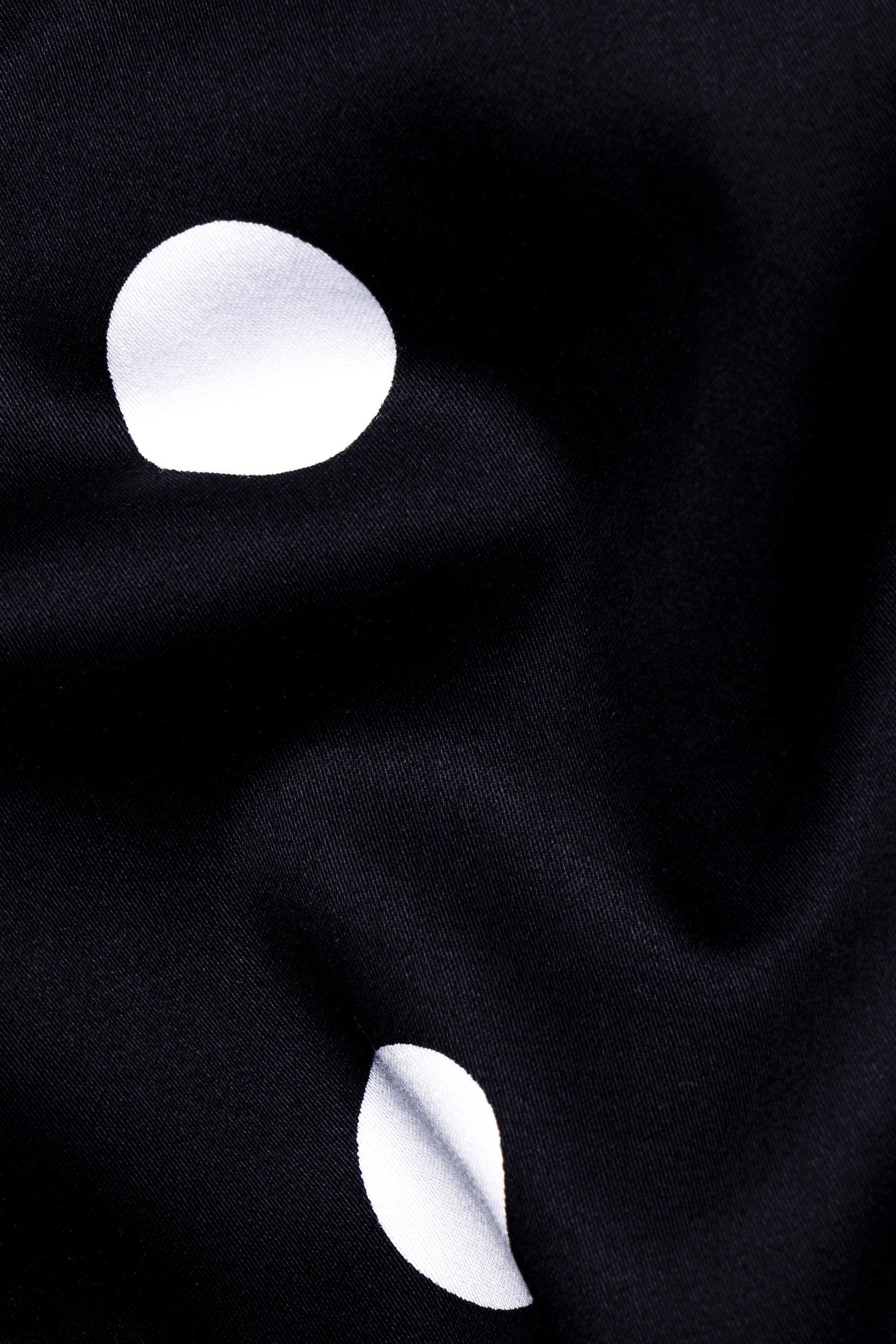 Jade Black and White Polka Dots Premium Cotton Shirt
