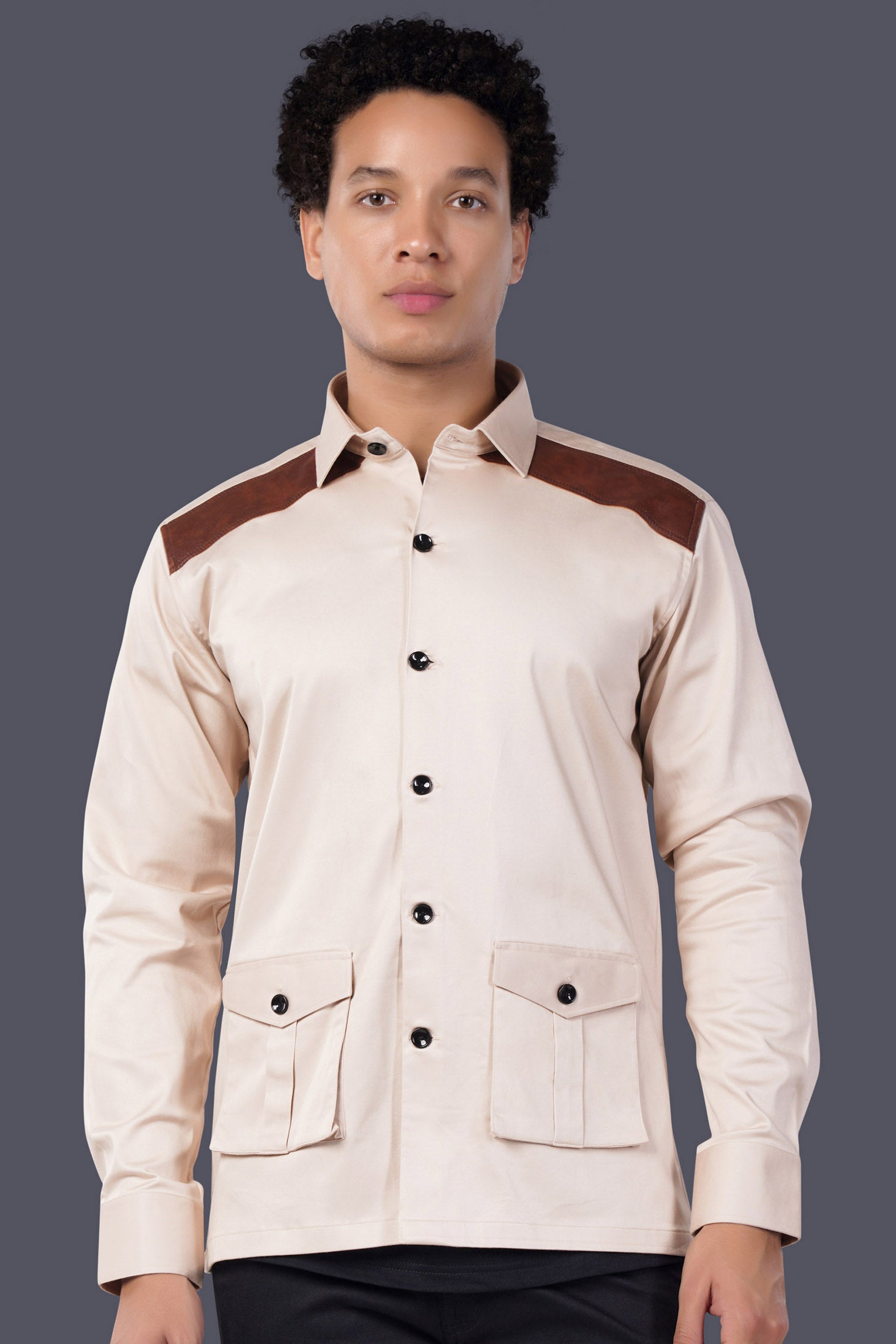 Gainsboro Cream Premium Cotton Designer Jacket