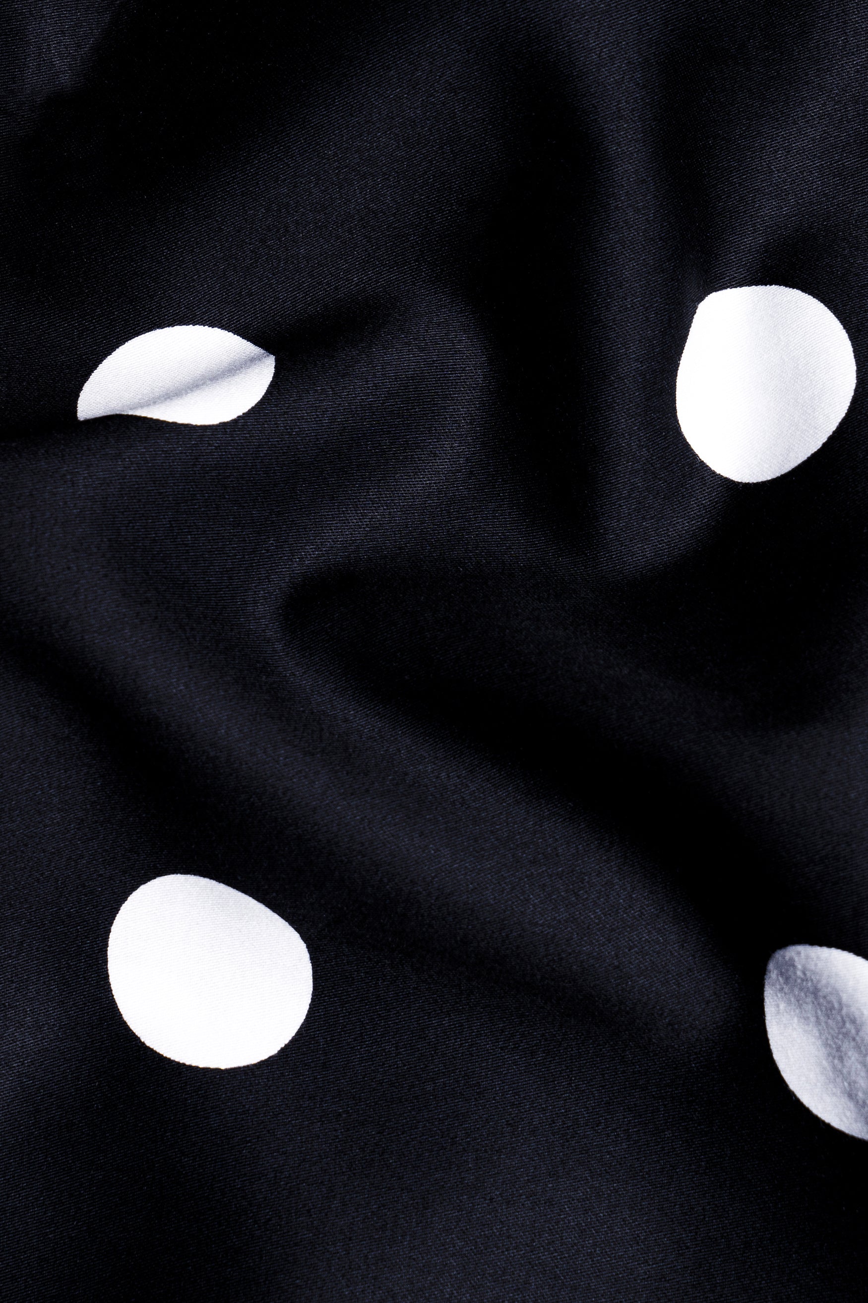Jade Black and White Polka Dots Premium Cotton Kurta Shirt