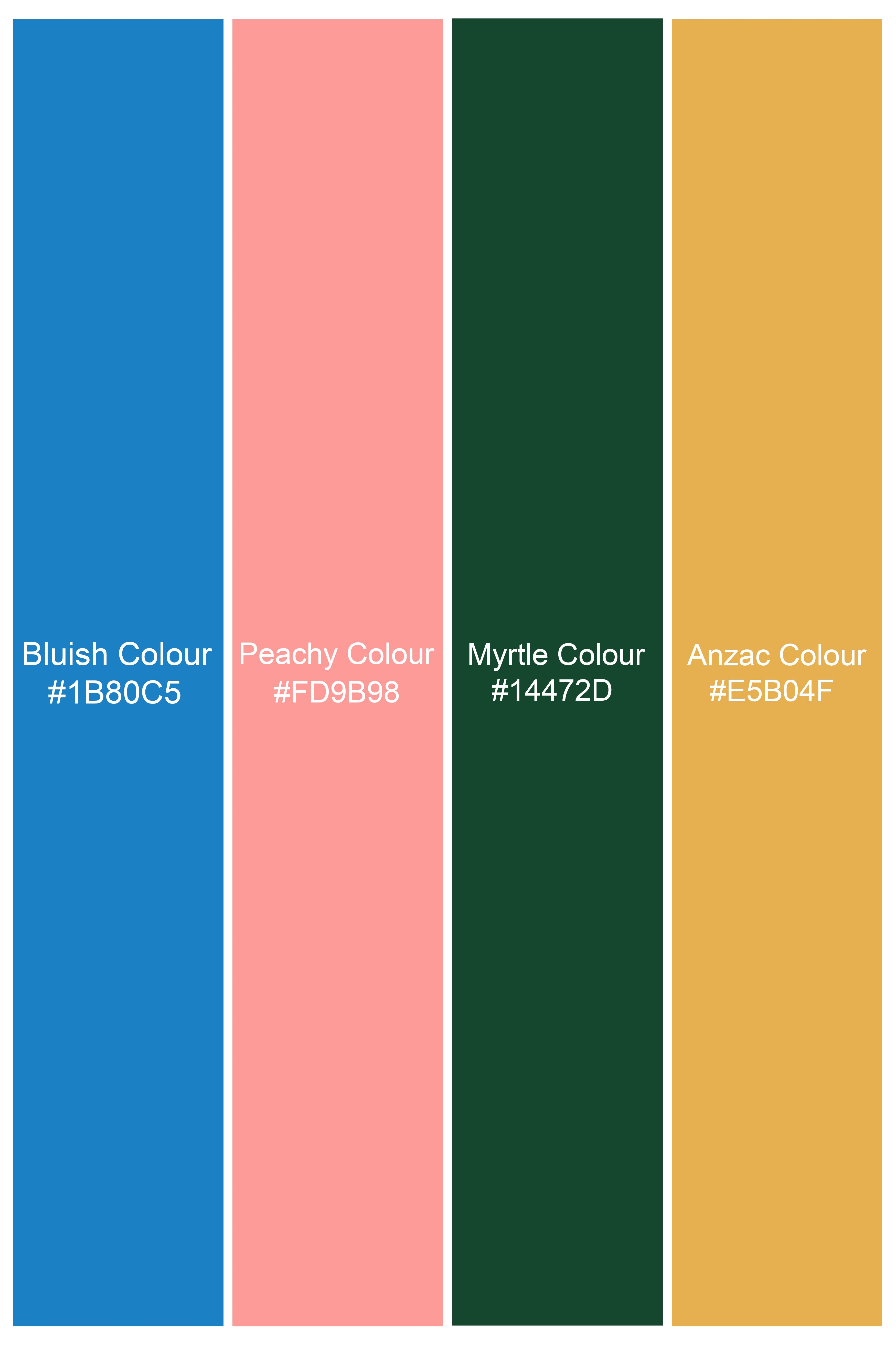 Bluish and Peachy Multicolour Paisley Printed Subtle Sheen Super Soft Premium Cotton Kurta Shirt