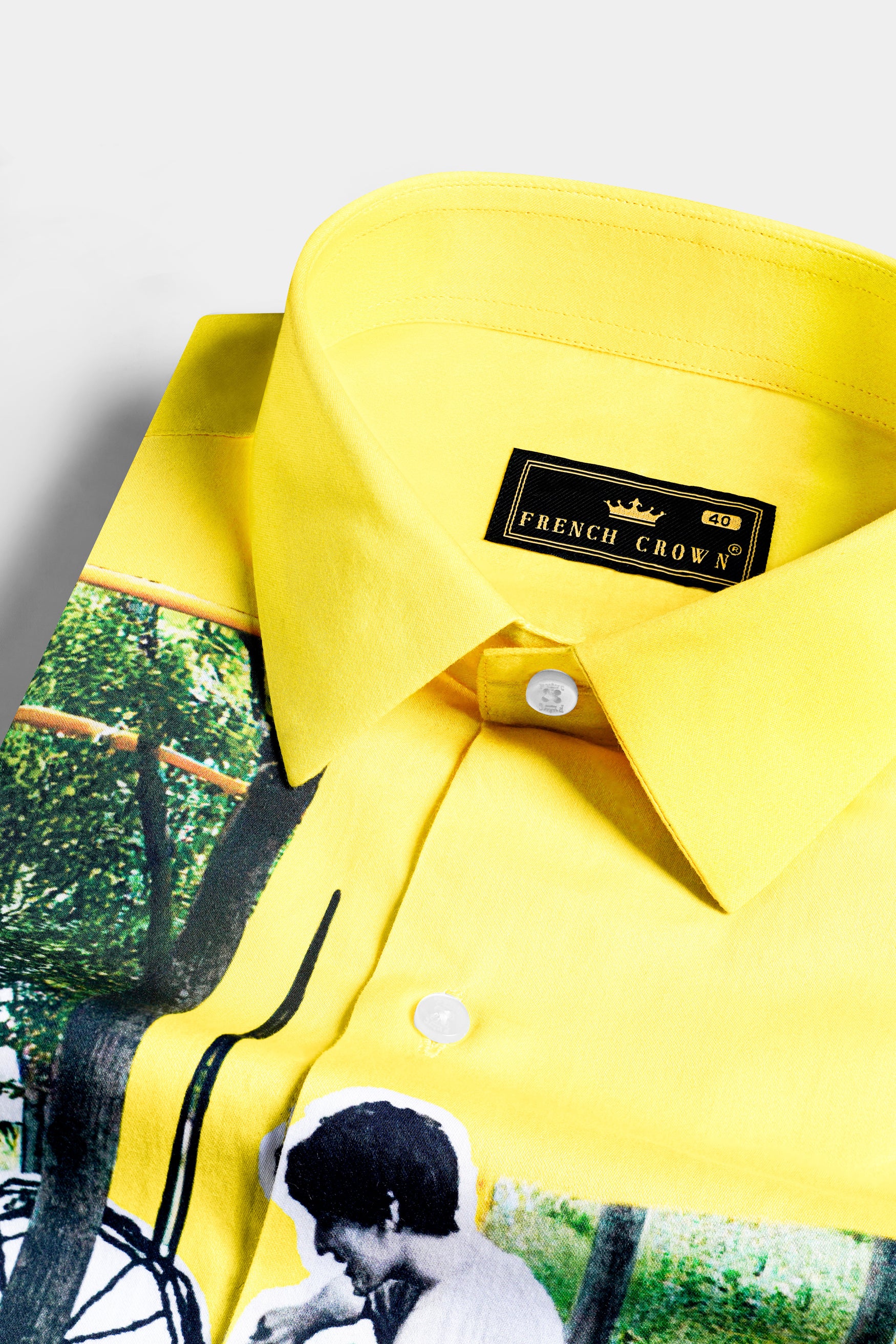 Sandy Yellow Printed Subtle Sheen Super Soft Premium Cotton Designer Shirt