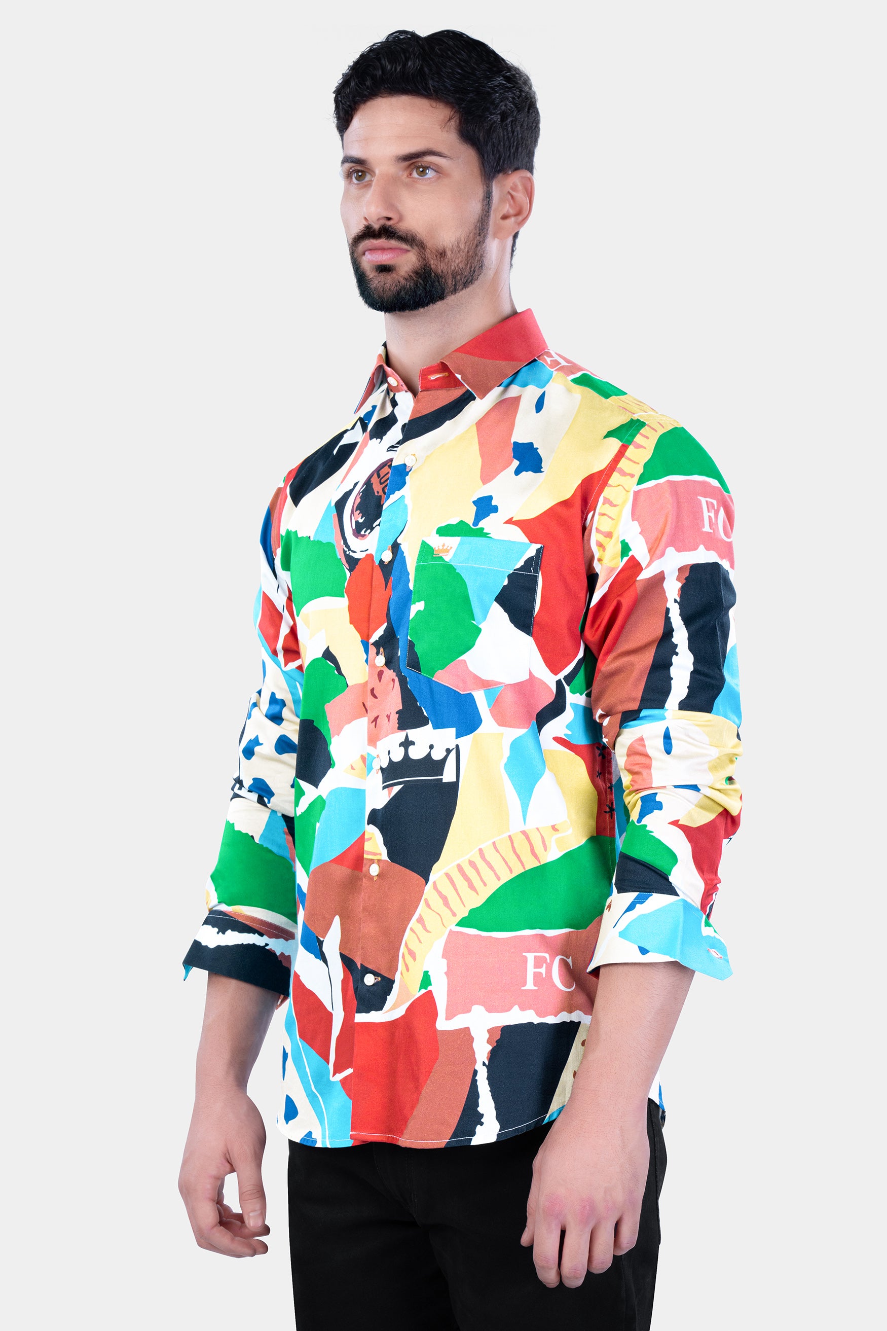 Contessa Peach with Aqua Blue and Salem Green Multicolour Abstract Printed Subtle Sheen Super Soft Premium Cotton Designer Shirt 12090-38, 12090-H-38, 12090-39, 12090-H-39, 12090-40, 12090-H-40, 12090-42, 12090-H-42, 12090-44, 12090-H-44, 12090-46, 12090-H-46, 12090-48, 12090-H-48, 12090-50, 12090-H-50, 12090-52, 12090-H-52