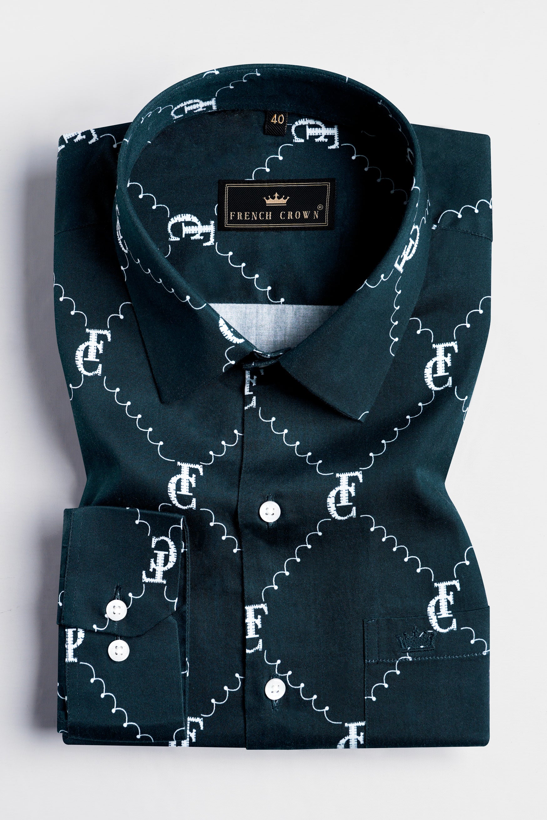 Firefly Blue and White with Brand Elements and Geometric Printed Subtle Sheen Super Soft Premium Cotton Designer Shirt 12100-38, 12100-H-38, 12100-39, 12100-H-39, 12100-40, 12100-H-40, 12100-42, 12100-H-42, 12100-44, 12100-H-44, 12100-46, 12100-H-46, 12100-48, 12100-H-48, 12100-50, 12100-H-50, 12100-52, 12100-H-52