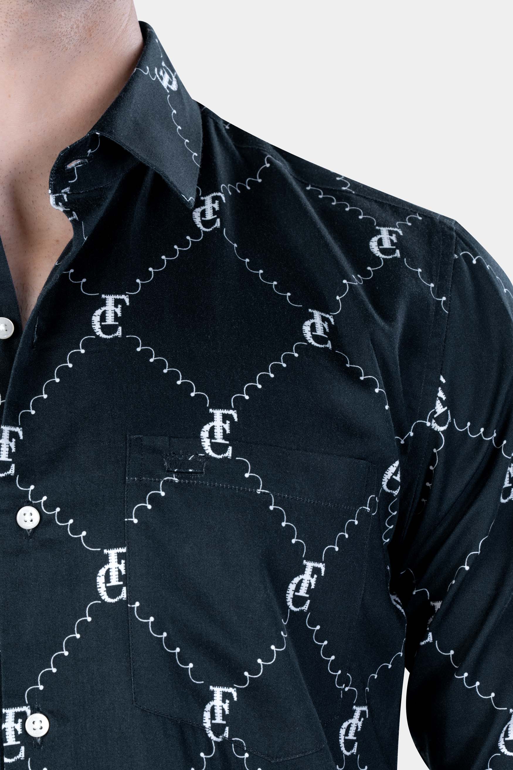 Firefly Blue and White with Brand Elements and Geometric Printed Subtle Sheen Super Soft Premium Cotton Designer Shirt 12100-38, 12100-H-38, 12100-39, 12100-H-39, 12100-40, 12100-H-40, 12100-42, 12100-H-42, 12100-44, 12100-H-44, 12100-46, 12100-H-46, 12100-48, 12100-H-48, 12100-50, 12100-H-50, 12100-52, 12100-H-52