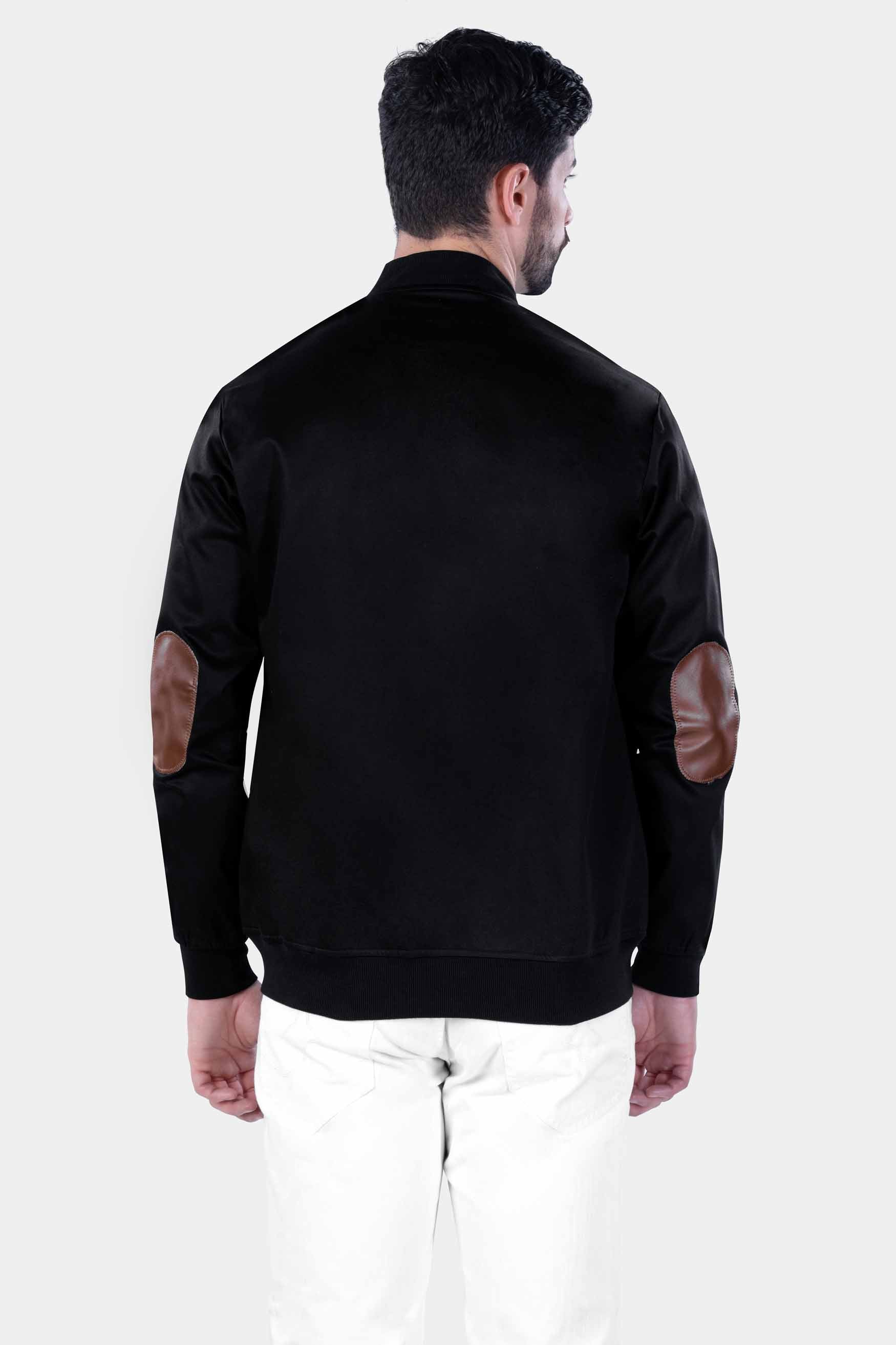 Jade Black French Crown Embroidered Premium Cotton Signature Bomber Jacket
