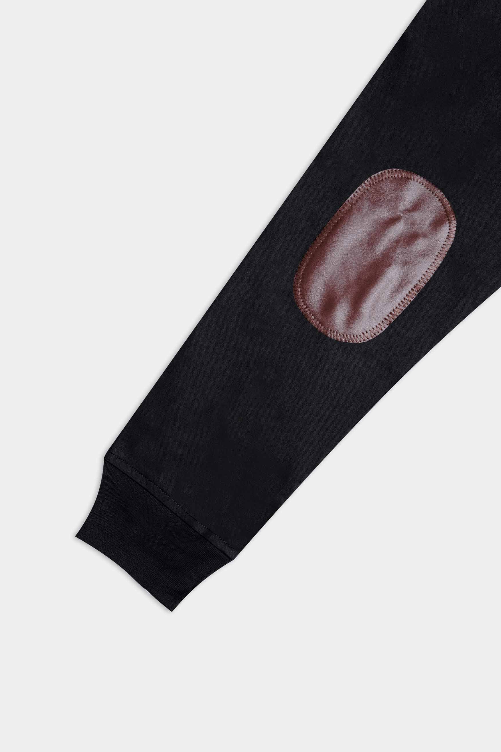 Jade Black French Crown Embroidered Premium Cotton Signature Bomber Jacket