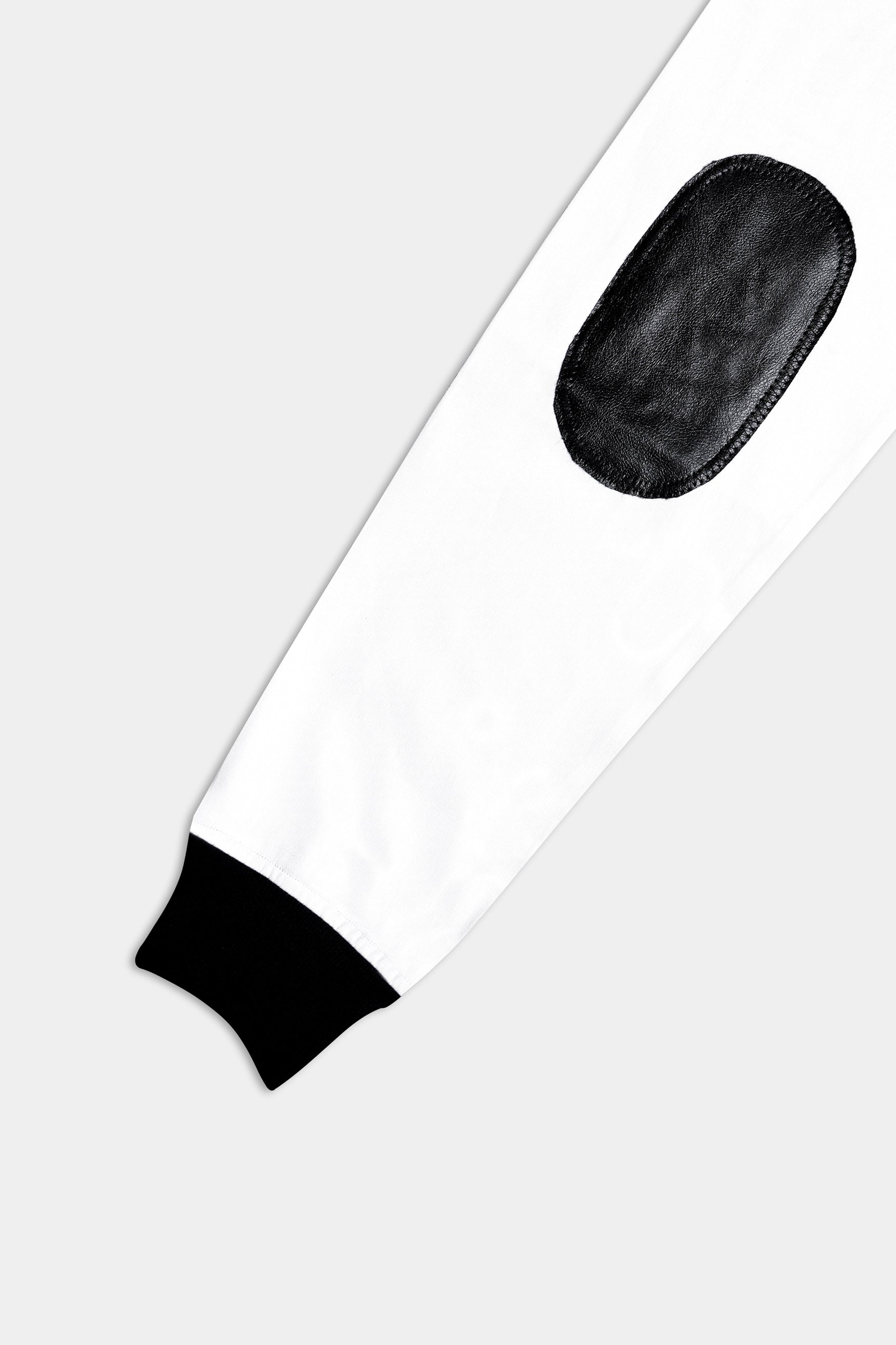 Bright White Lion Embroidered Chambray Designer Bomber Jacket