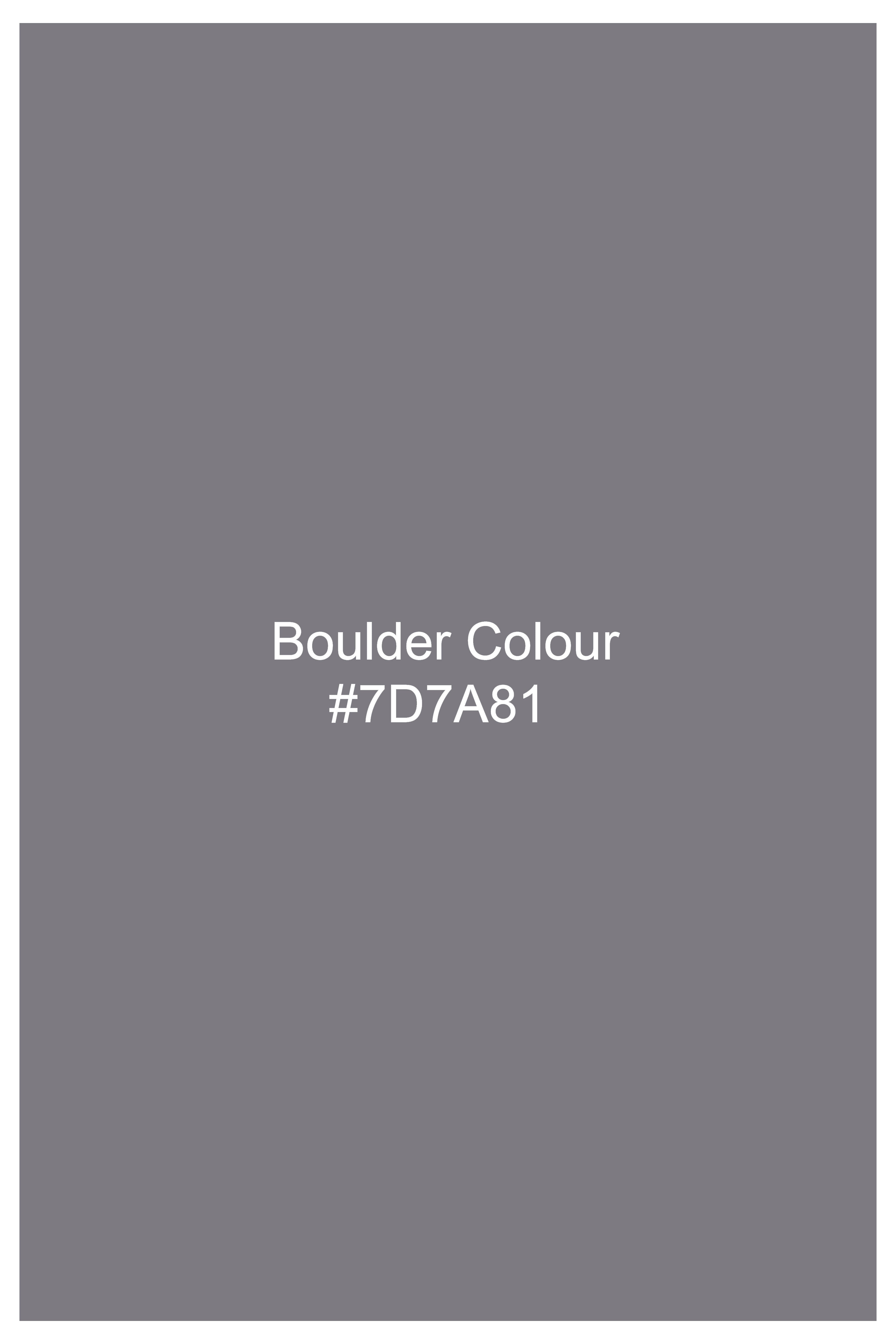 Boulder Gray Brand Name and Logo Embroidered Premium Cotton Oversized Designer Shirt