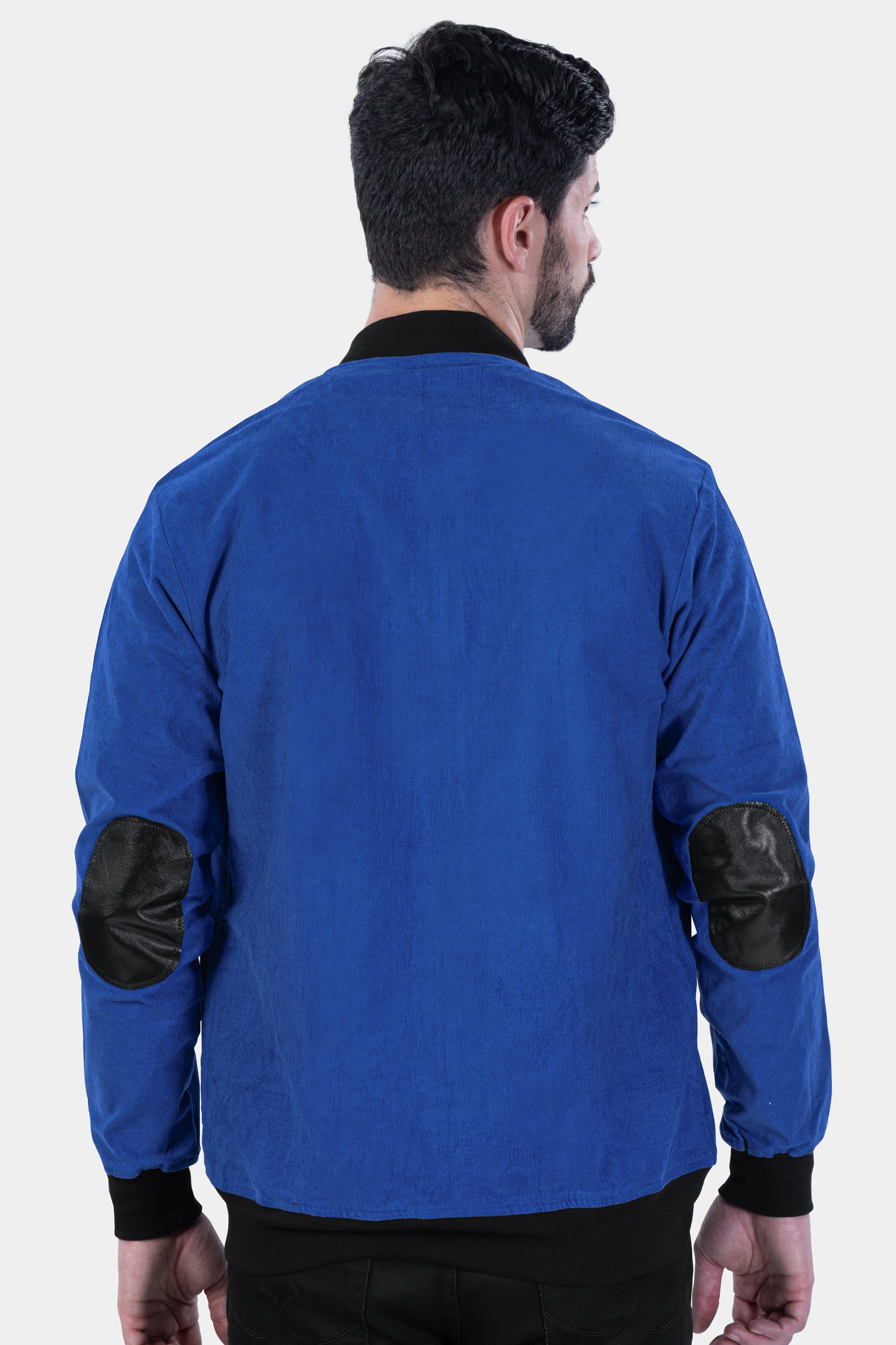 Catalina Blue Corduroy Premium Cotton Bomber Jacket