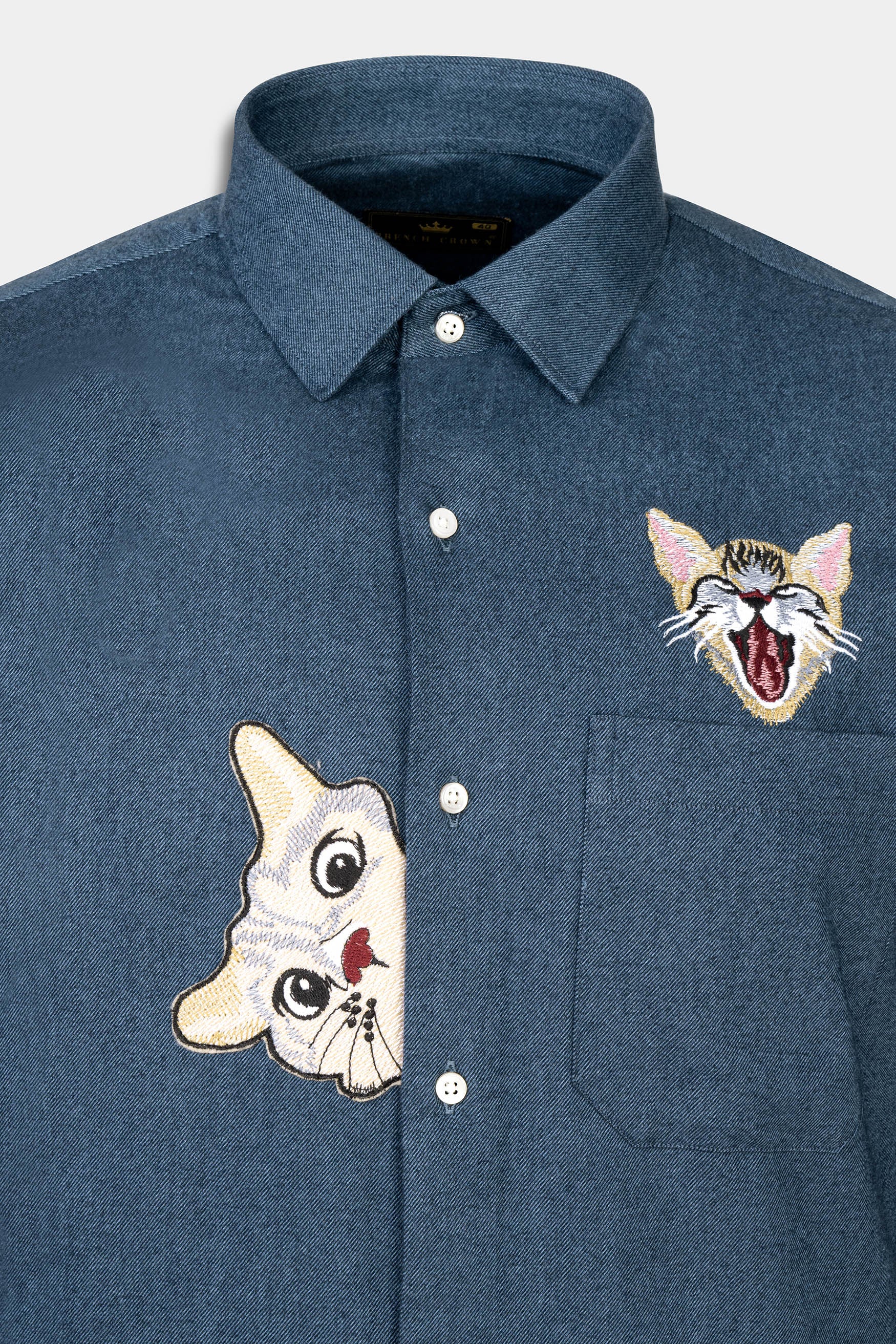 Mulled Wine Gray Cats Embroidered Flannel Designer Shirt 12176-P559-38, 12176-P559-H-38, 12176-P559-39, 12176-P559-H-39, 12176-P559-40, 12176-P559-H-40, 12176-P559-42, 12176-P559-H-42, 12176-P559-44, 12176-P559-H-44, 12176-P559-46, 12176-P559-H-46, 12176-P559-48, 12176-P559-H-48, 12176-P559-50, 12176-P559-H-50, 12176-P559-52, 12176-P559-H-52