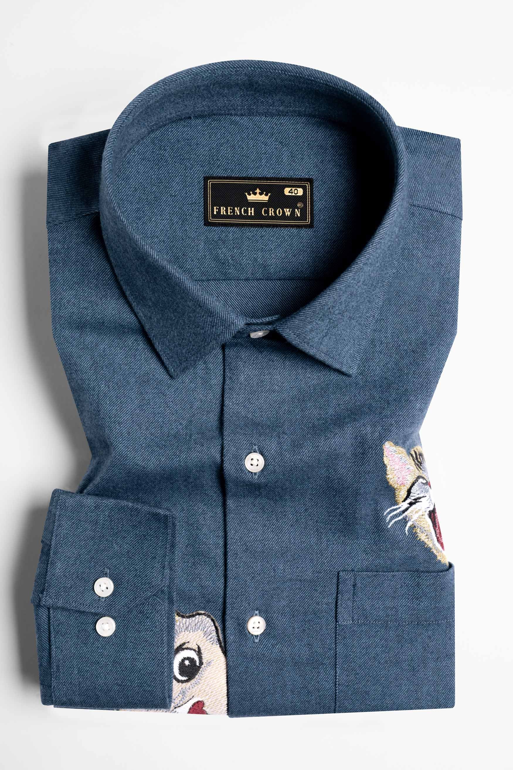 Mulled Wine Gray Cats Embroidered Flannel Designer Shirt 12176-P559-38, 12176-P559-H-38, 12176-P559-39, 12176-P559-H-39, 12176-P559-40, 12176-P559-H-40, 12176-P559-42, 12176-P559-H-42, 12176-P559-44, 12176-P559-H-44, 12176-P559-46, 12176-P559-H-46, 12176-P559-48, 12176-P559-H-48, 12176-P559-50, 12176-P559-H-50, 12176-P559-52, 12176-P559-H-52