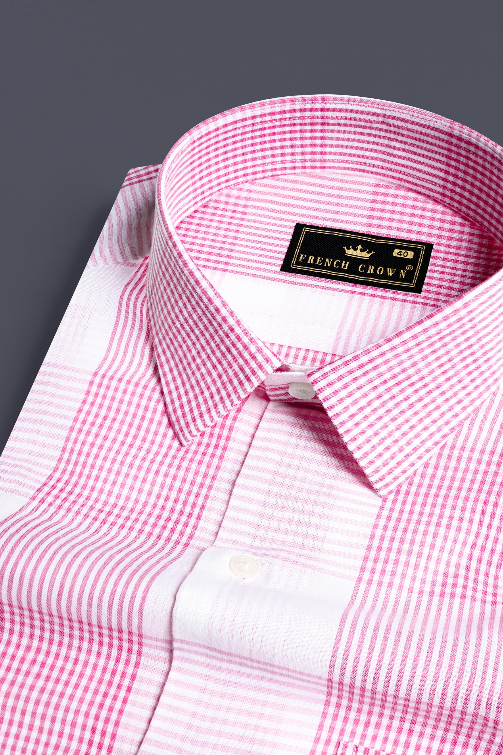 Bright White and Cadillac Pink Gingham Checkered Premium Cotton Shirt 12194-38, 12194-H-38, 12194-39, 12194-H-39, 12194-40, 12194-H-40, 12194-42, 12194-H-42, 12194-44, 12194-H-44, 12194-46, 12194-H-46, 12194-48, 12194-H-48, 12194-50, 12194-H-50, 12194-52, 12194-H-52