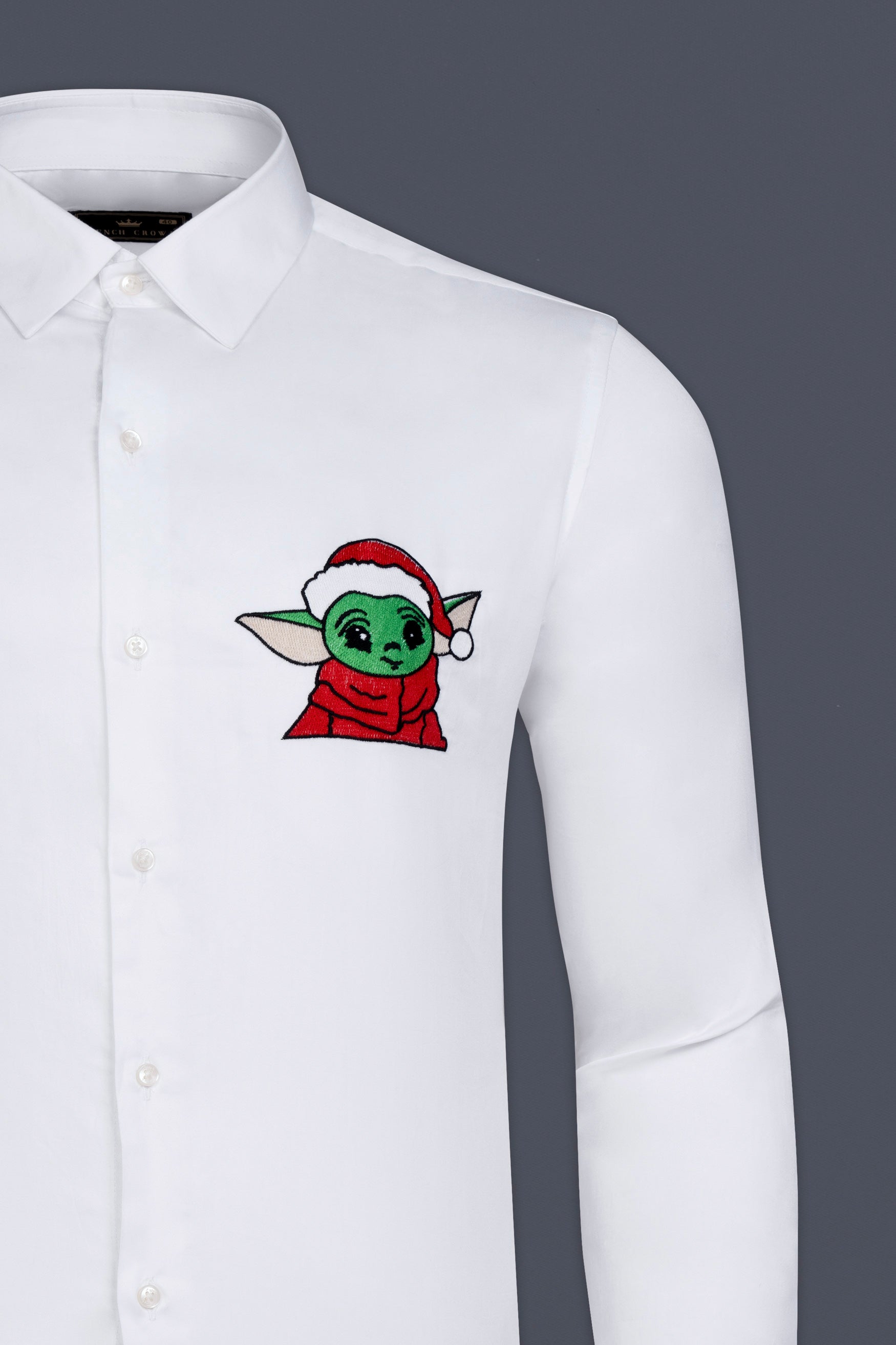 Bright White Christmas Goblin Embroidered Subtle Sheen Super Soft Premium Cotton Designer Shirt 12247-NP-E381-38, 12247-NP-E381-H-38, 12247-NP-E381-39, 12247-NP-E381-H-39, 12247-NP-E381-40, 12247-NP-E381-H-40, 12247-NP-E381-42, 12247-NP-E381-H-42, 12247-NP-E381-44, 12247-NP-E381-H-44, 12247-NP-E381-46, 12247-NP-E381-H-46, 12247-NP-E381-48, 12247-NP-E381-H-48, 12247-NP-E381-50, 12247-NP-E381-H-50, 12247-NP-E381-52, 12247-NP-E381-H-52