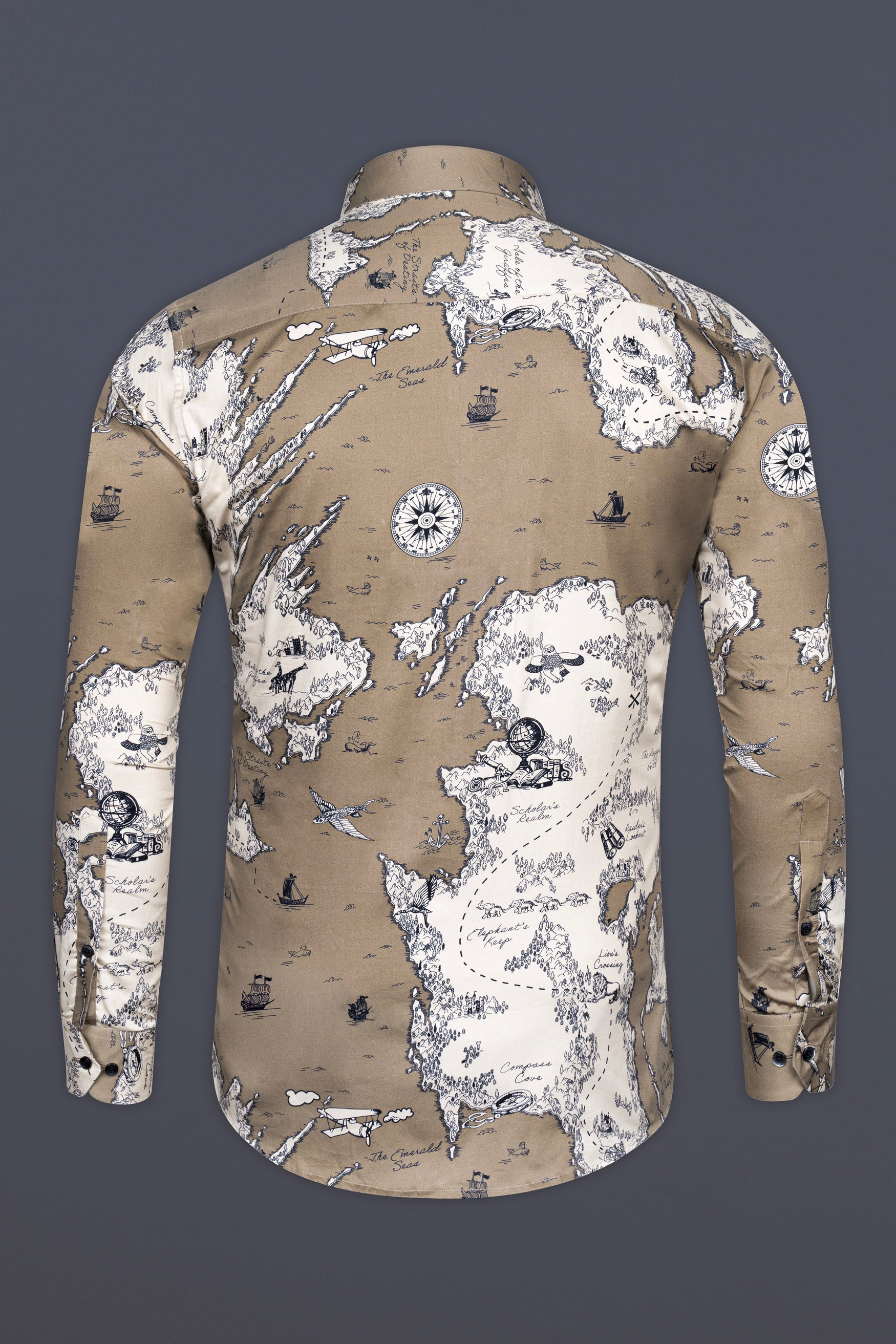 Makara Brown and Pastel Beige Map Printed Subtle Sheen Super Soft Premium Cotton Designer Shirt 12254-BLK-38, 12254-BLK-H-38, 12254-BLK-39, 12254-BLK-H-39, 12254-BLK-40, 12254-BLK-H-40, 12254-BLK-42, 12254-BLK-H-42, 12254-BLK-44, 12254-BLK-H-44, 12254-BLK-46, 12254-BLK-H-46, 12254-BLK-48, 12254-BLK-H-48, 12254-BLK-50, 12254-BLK-H-50, 12254-BLK-52, 12254-BLK-H-52