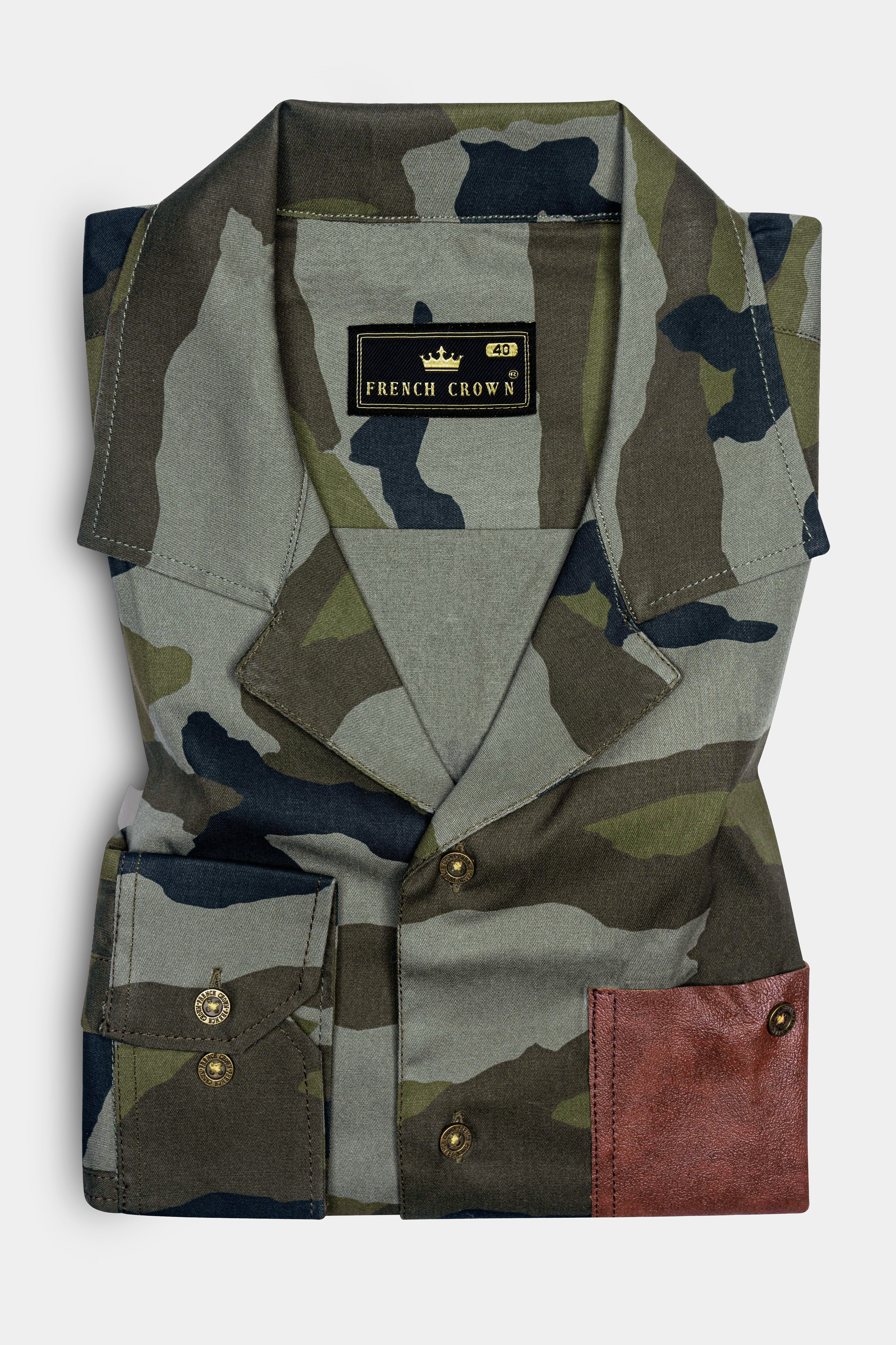 Concord Gray And Iridium Brown Royal Oxford Designer Shirt