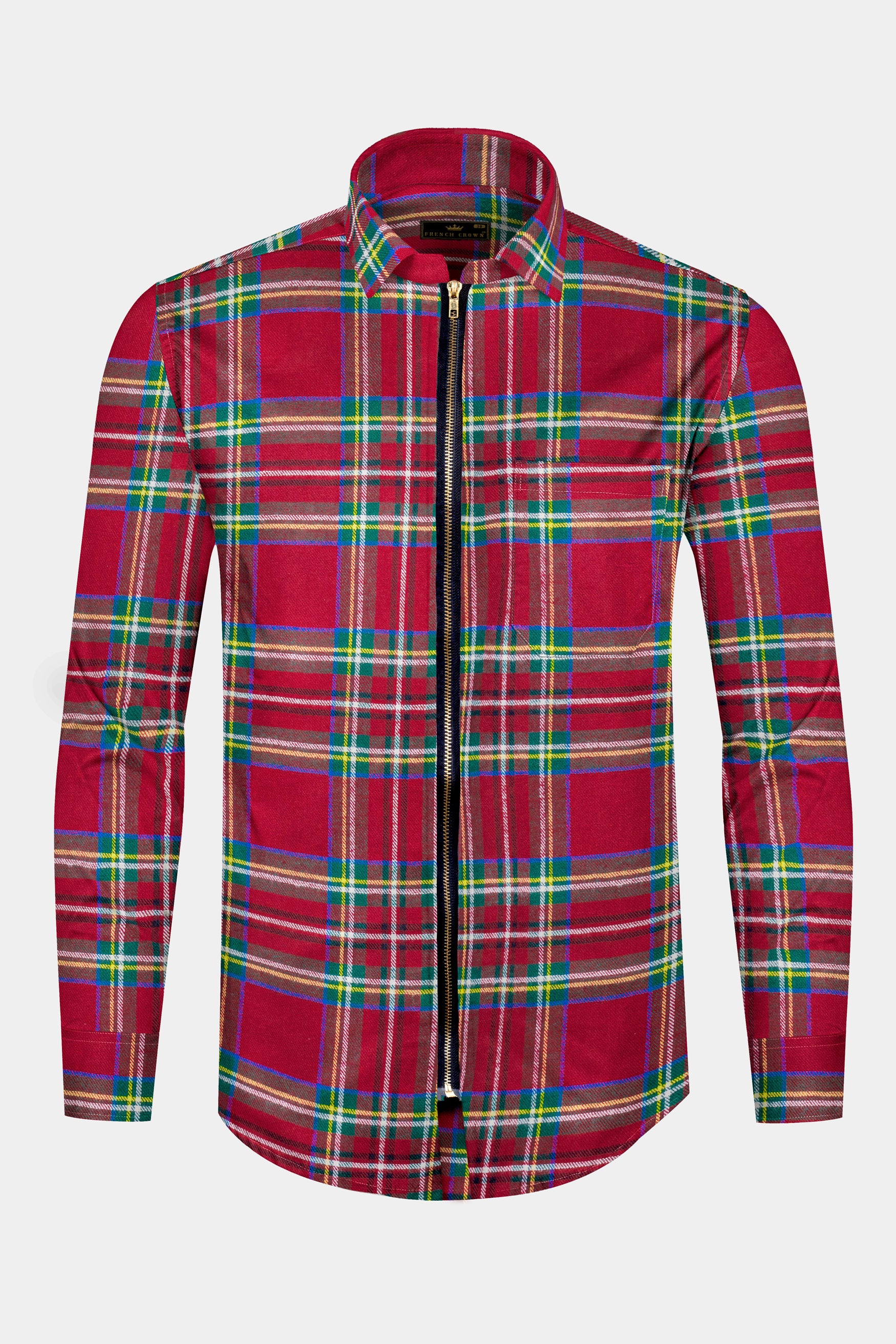 Shiraz Red Multicolour checkered Flannel Overshirt