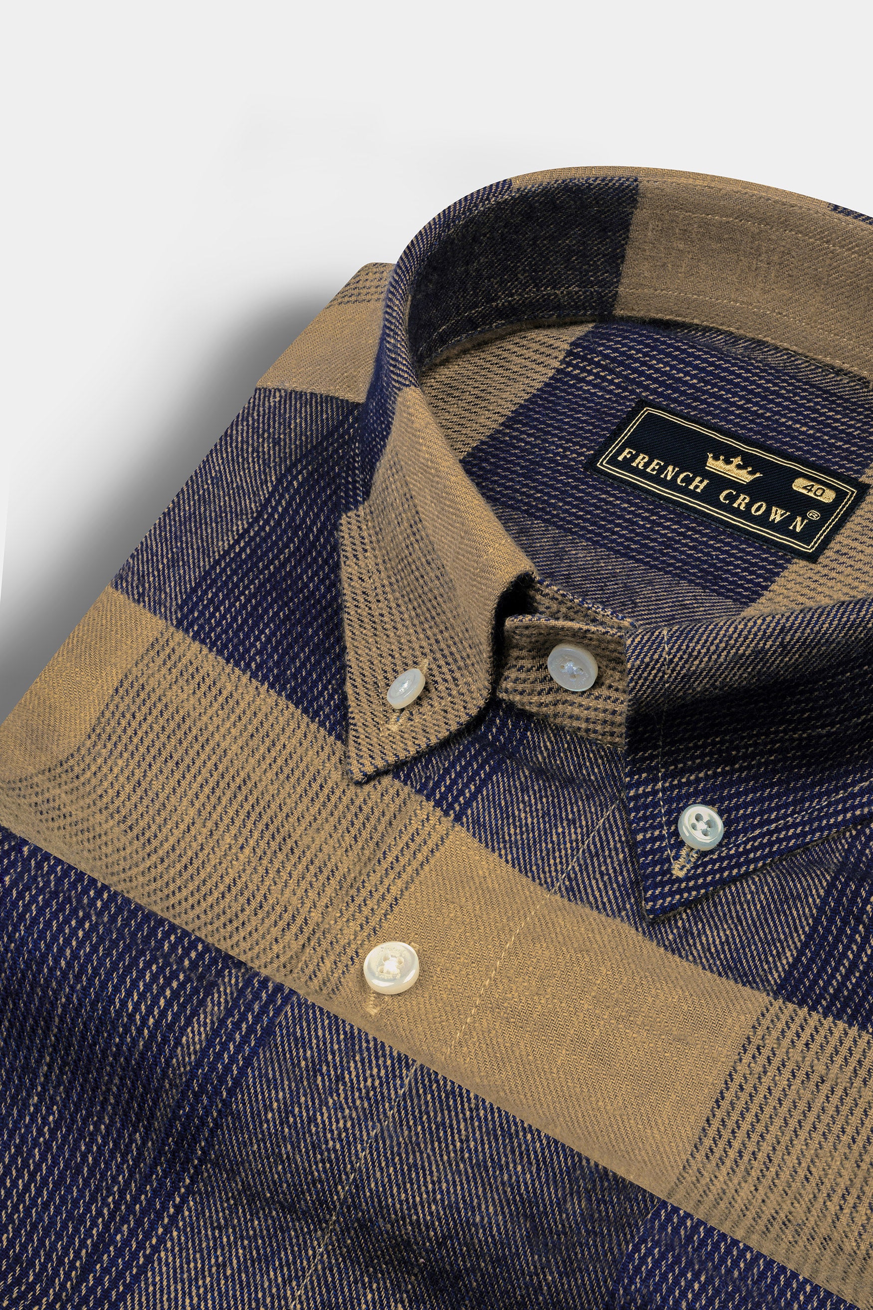 Mirage Blue and Mocha Brown Plaid Chambray Premium Giza Cotton Shirt 12425-BD-38, 12425-BD-H-38, 12425-BD-39, 12425-BD-H-39, 12425-BD-40, 12425-BD-H-40, 12425-BD-42, 12425-BD-H-42, 12425-BD-44, 12425-BD-H-44, 12425-BD-46, 12425-BD-H-46, 12425-BD-48, 12425-BD-H-48, 12425-BD-50, 12425-BD-H-50, 12425-BD-52, 12425-BD-H-52