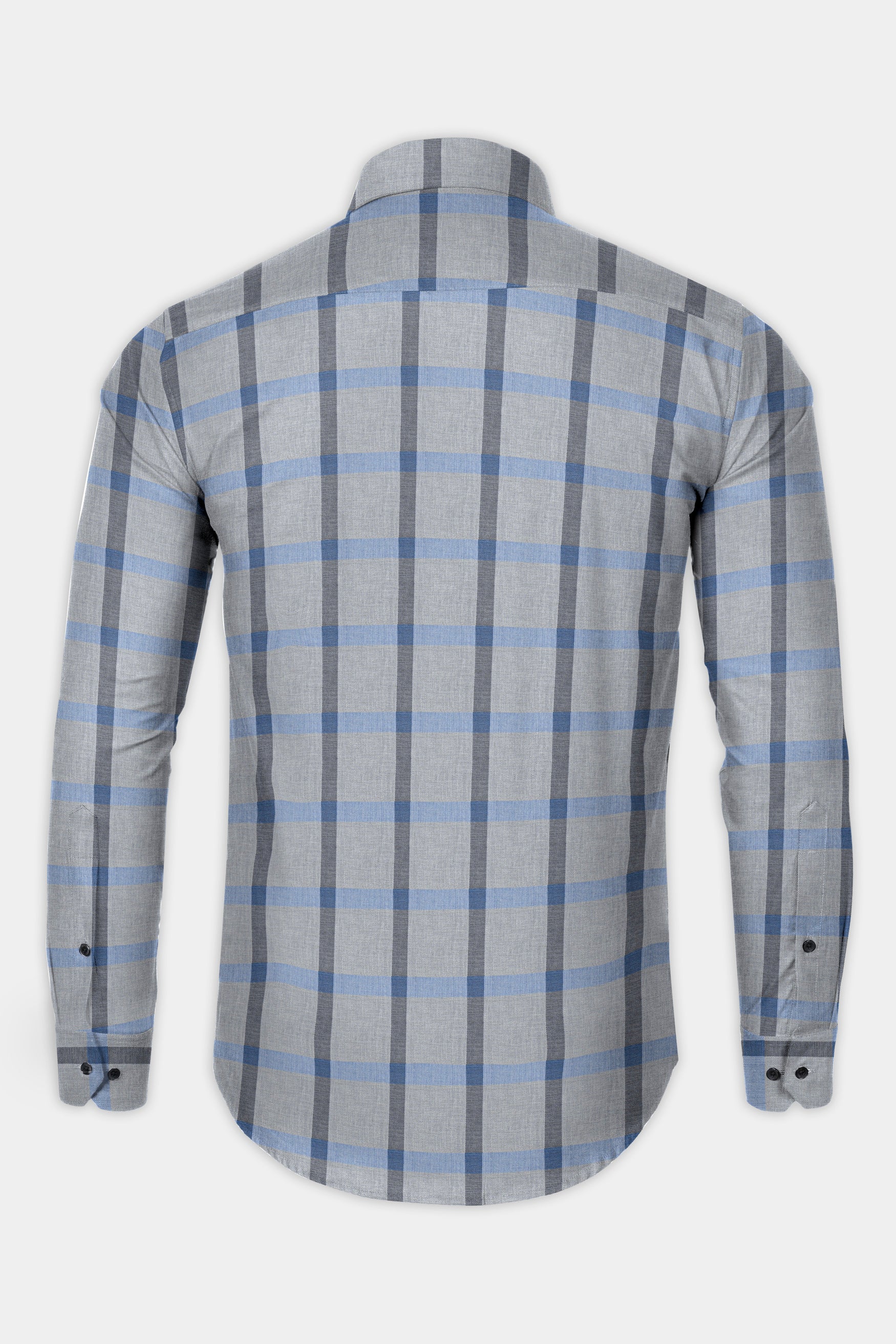 Manatee Gray and Wild Blue Plaid Twill Premium Cotton Shirt 12426-CA-BLK-38, 12426-CA-BLK-H-38, 12426-CA-BLK-39, 12426-CA-BLK-H-39, 12426-CA-BLK-40, 12426-CA-BLK-H-40, 12426-CA-BLK-42, 12426-CA-BLK-H-42, 12426-CA-BLK-44, 12426-CA-BLK-H-44, 12426-CA-BLK-46, 12426-CA-BLK-H-46, 12426-CA-BLK-48, 12426-CA-BLK-H-48, 12426-CA-BLK-50, 12426-CA-BLK-H-50, 12426-CA-BLK-52, 12426-CA-BLK-H-52